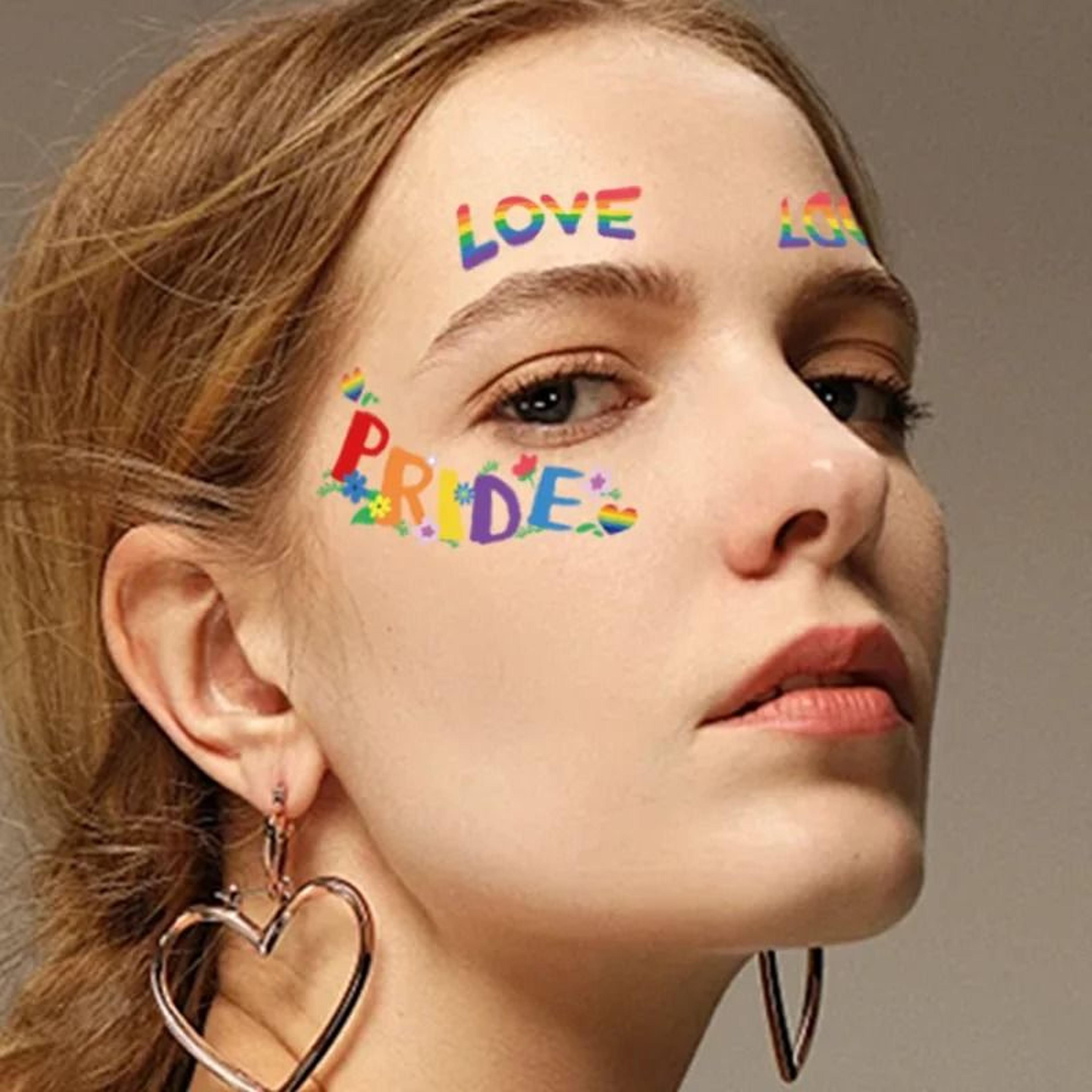 Rainbow Design Temporary Face Stickers For Parties And Festivals 1