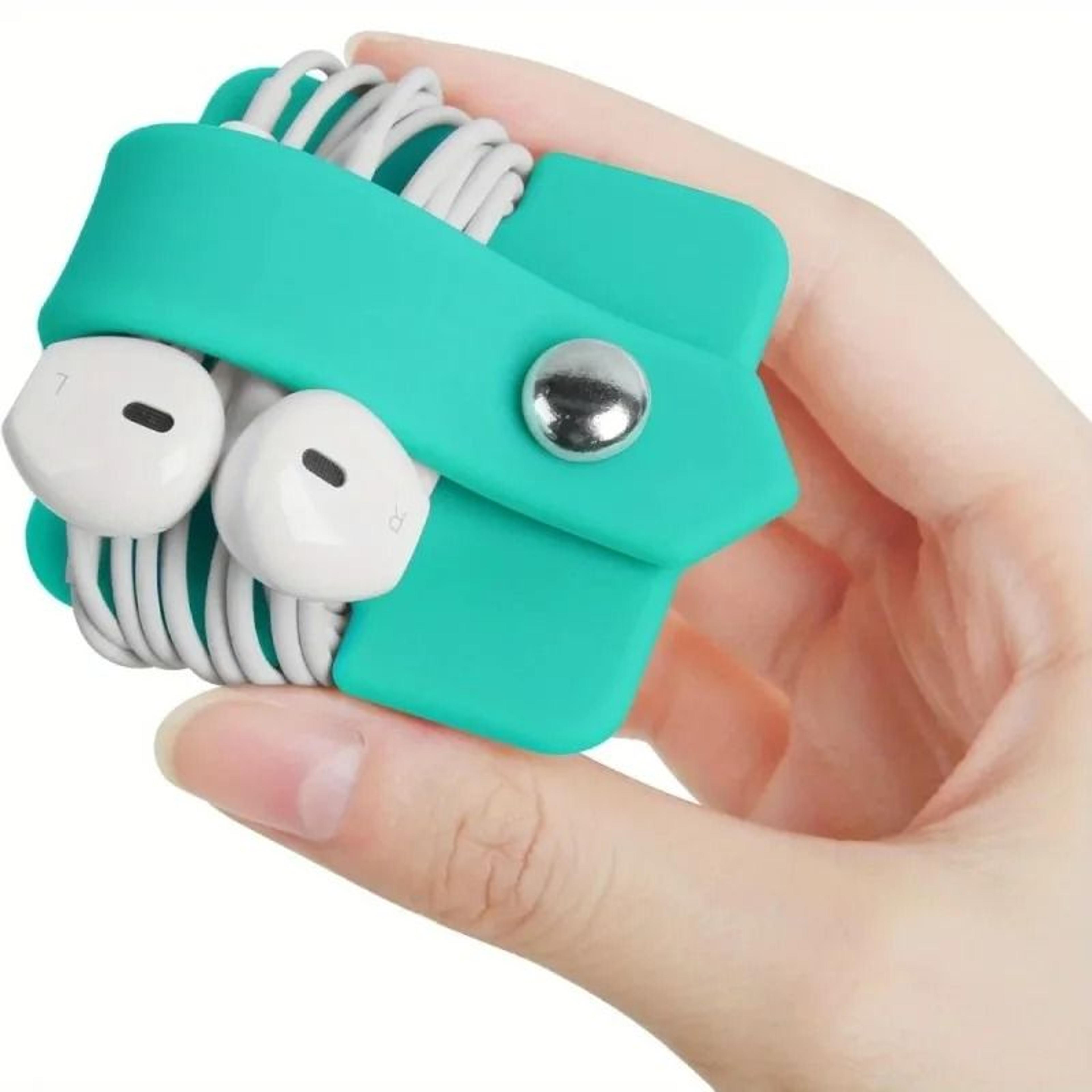 Silicone Headphone Cable Organizer With Buckle For Desktop And Travel 0