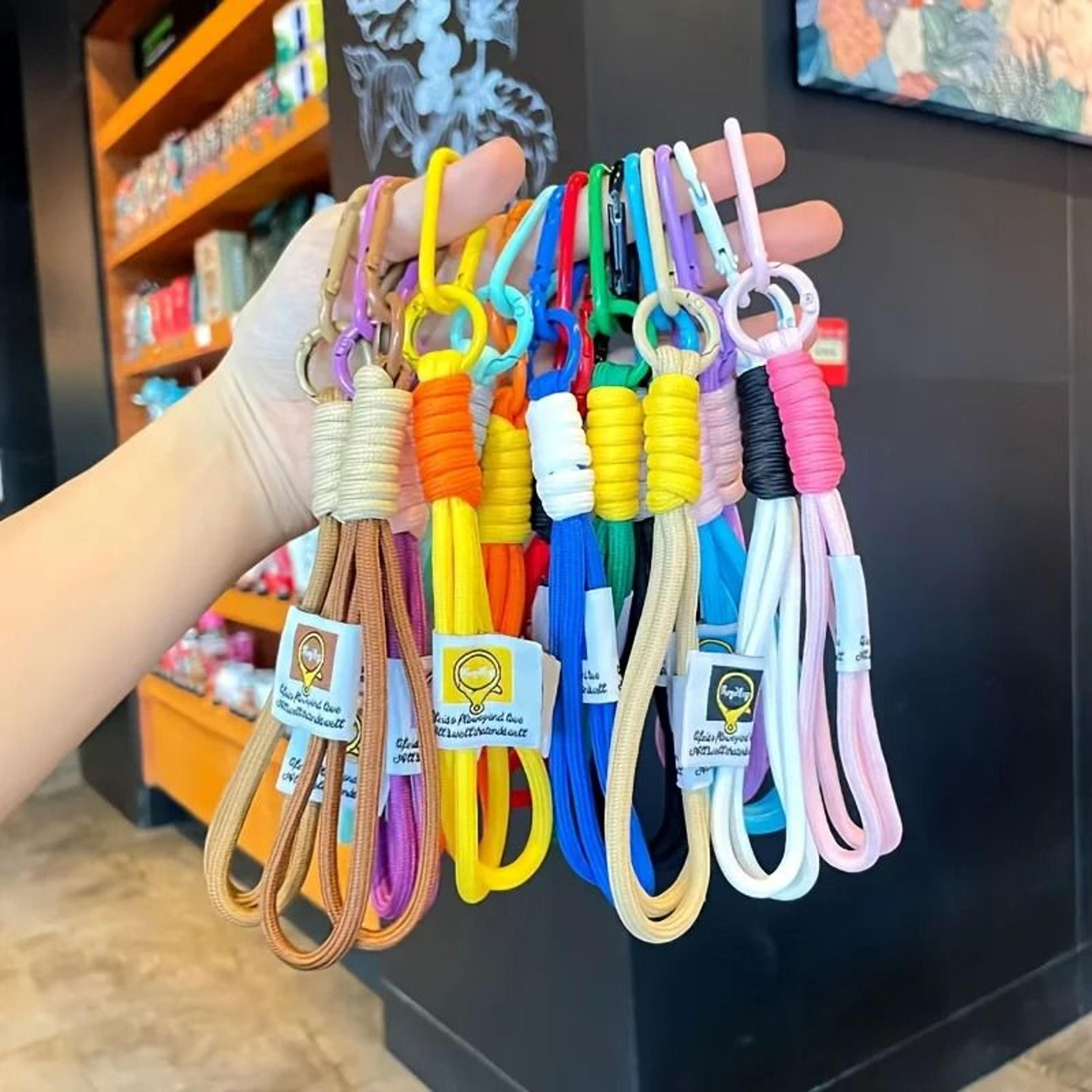 Colorful Braided Rope Lanyard Keychains Set 3