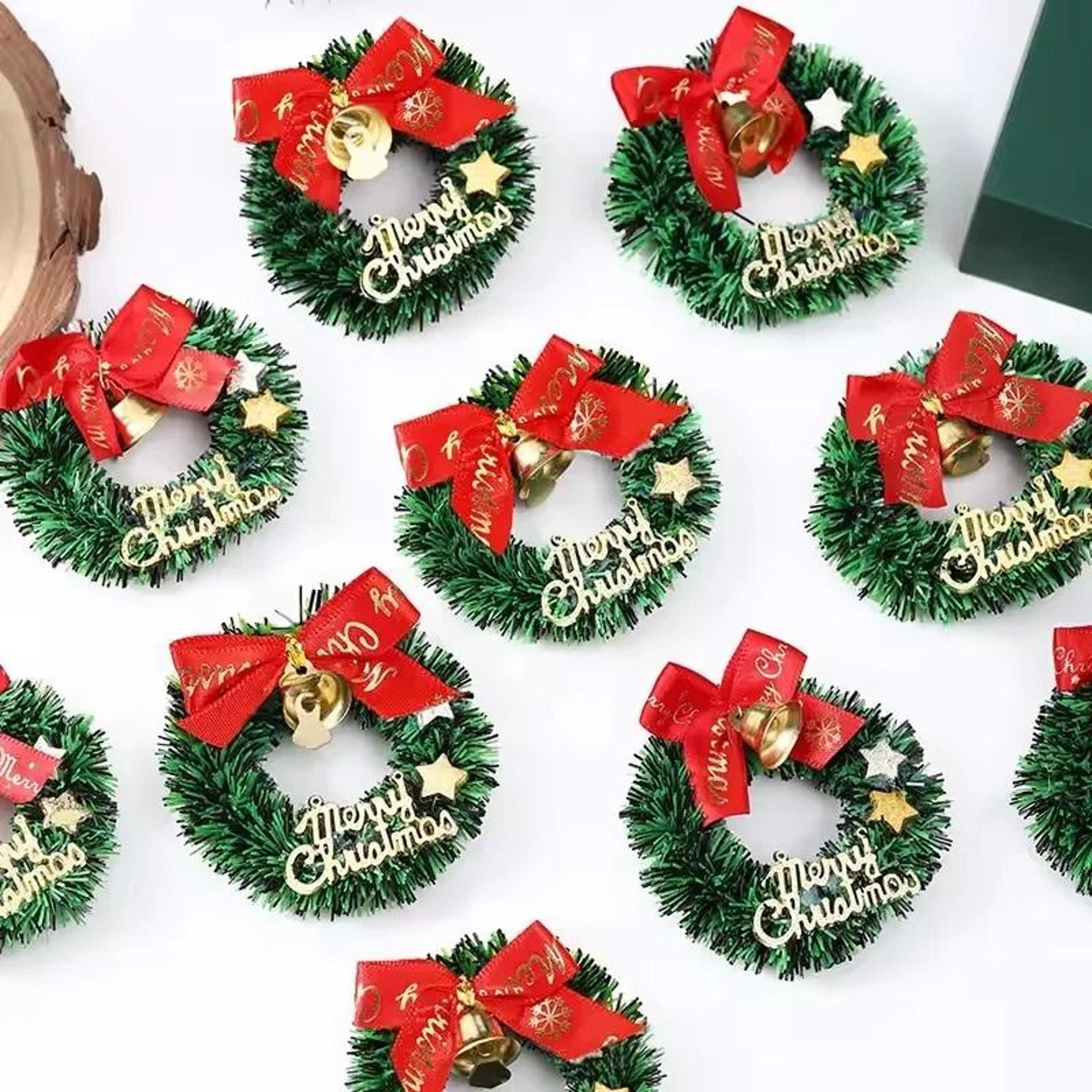 Miniature Festive Evergreen Wreaths 10 Pack 4