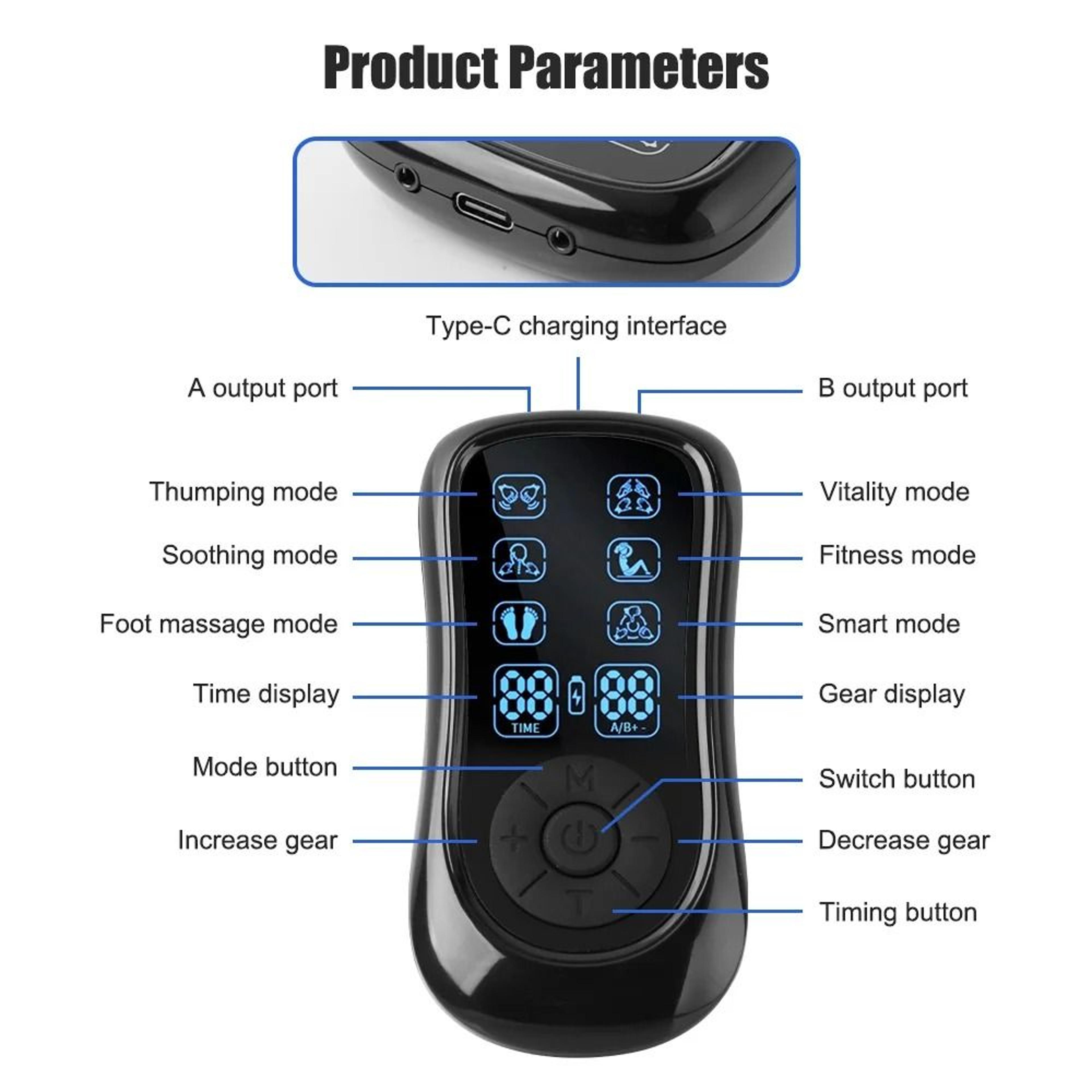 Portable LCD Dual Channel Pulse Therapy System 5