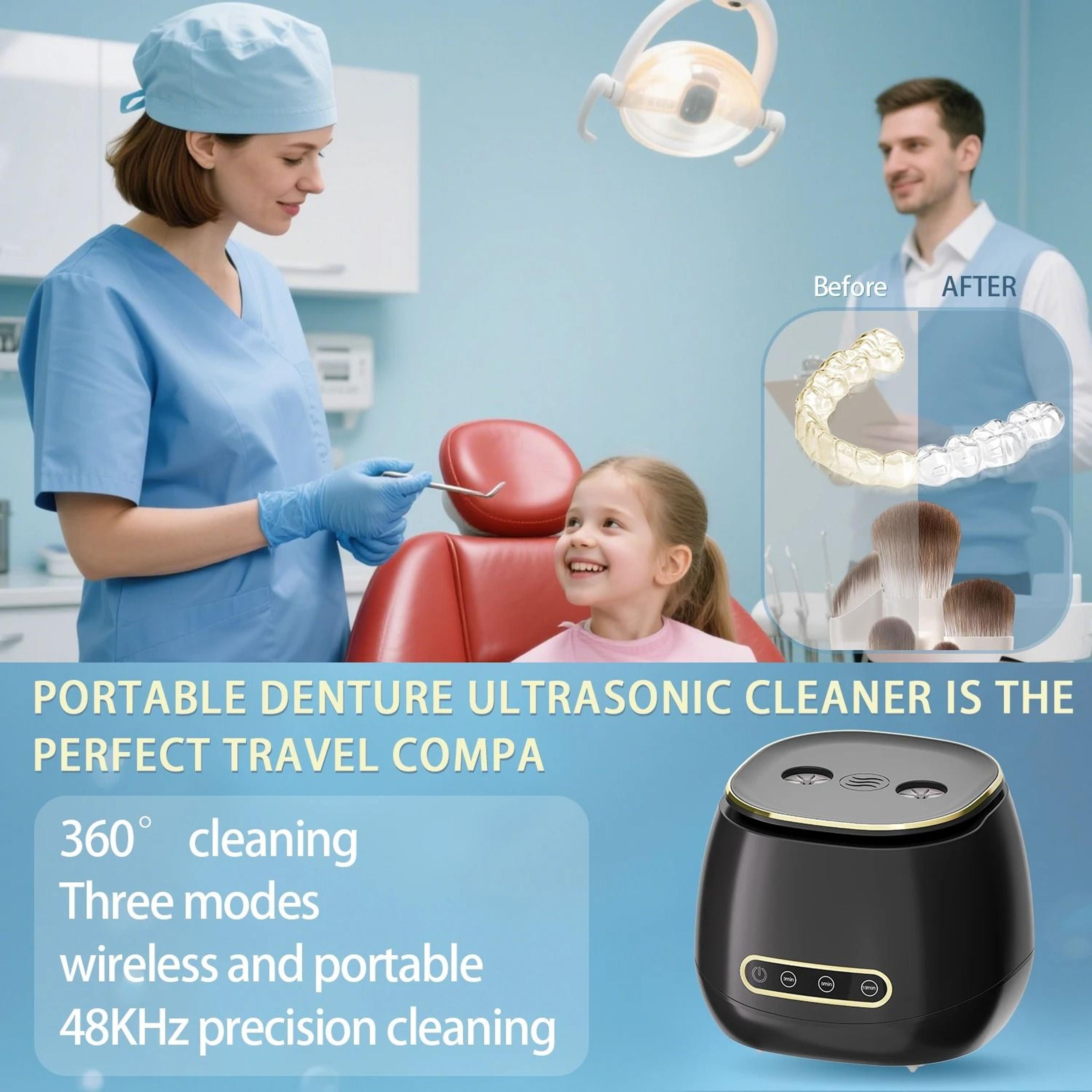 Automatic 48KHZ Ultrasonic Denture And Dental Appliance Cleaner 4