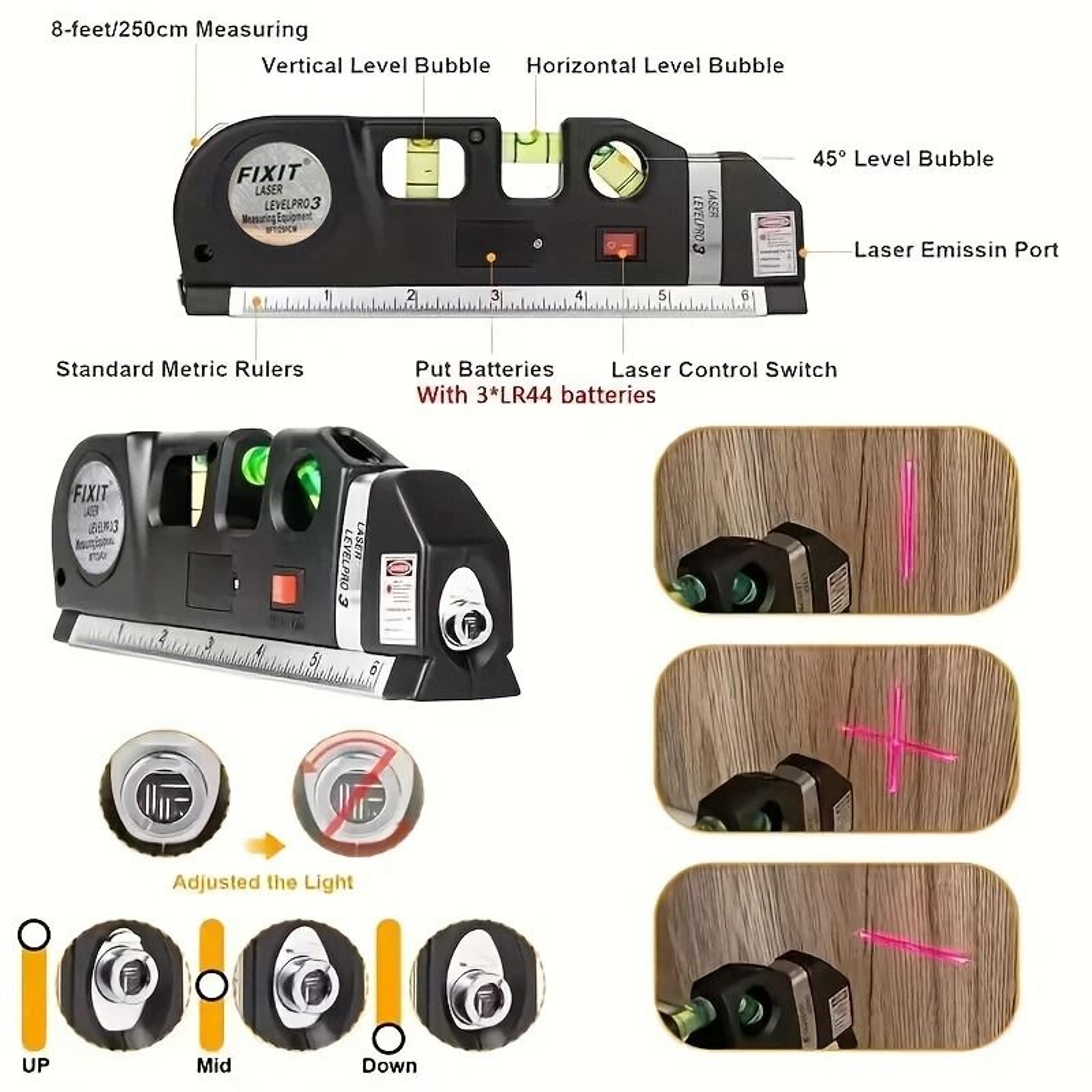 Multipurpose Precision Laser Level And Tape Measure Kit 2