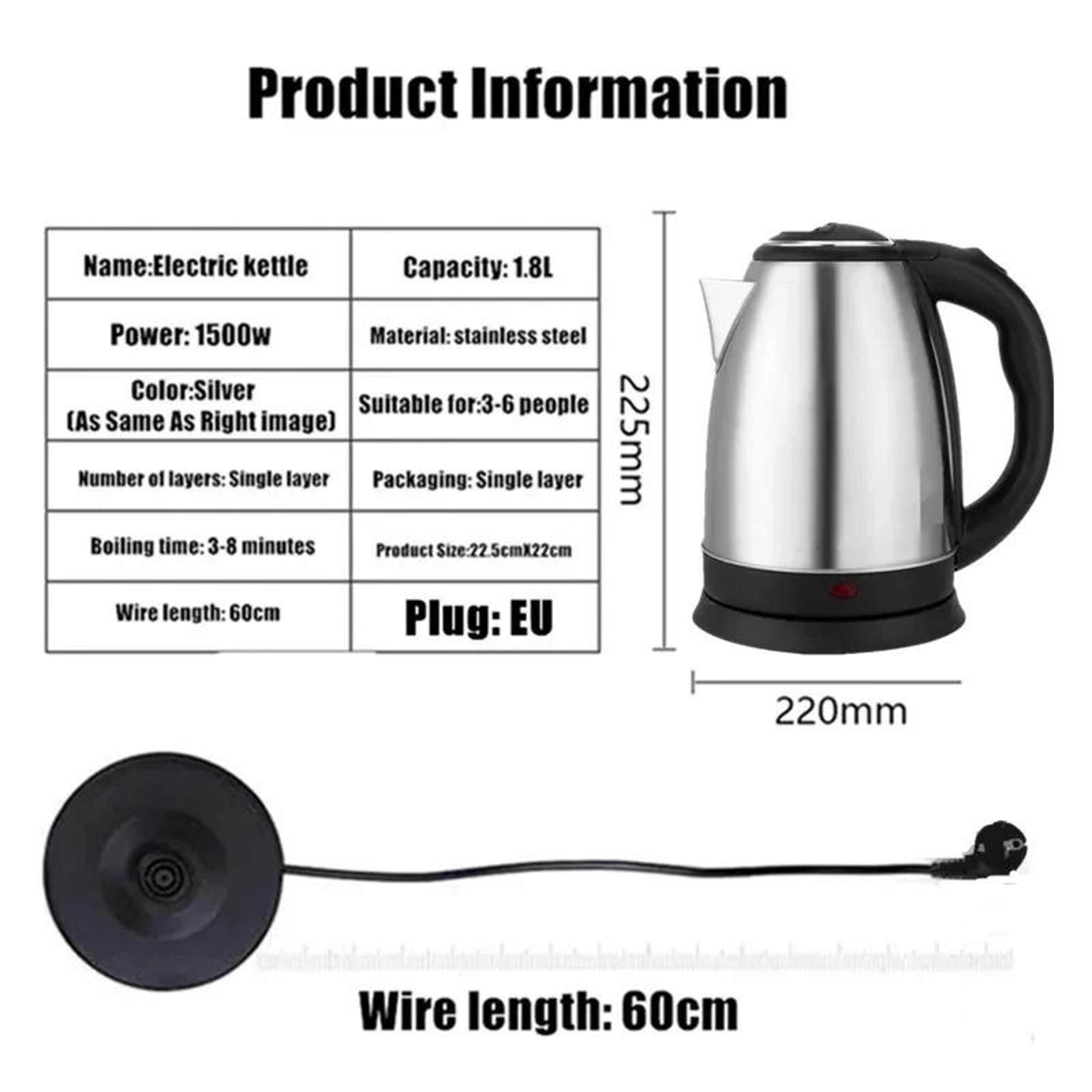 608 Oz Professional High Capacity Stainless Steel Electric Kettle 3