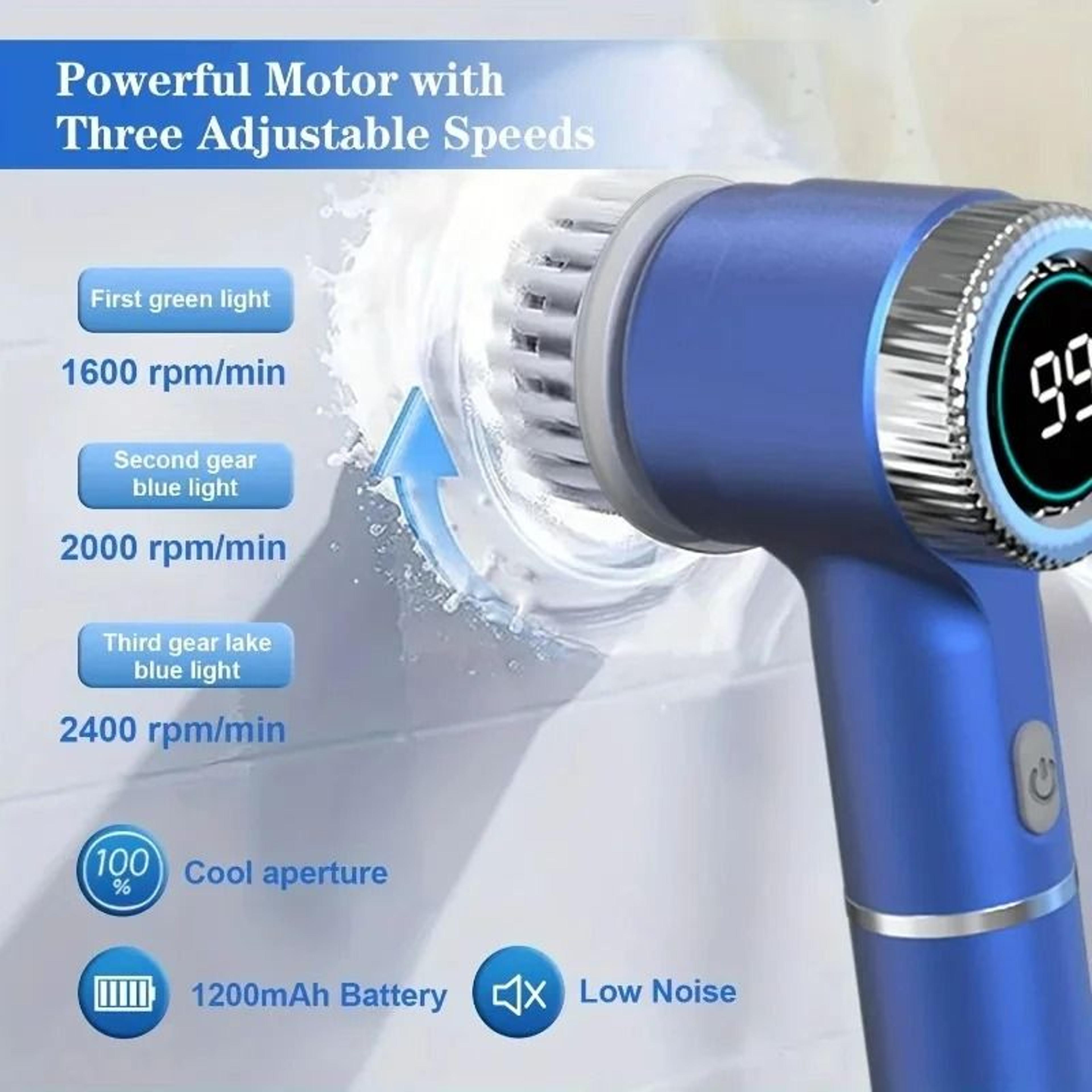 Professional High Torque Electric Spin Scrubber With 5 Interchangeable Heads 1