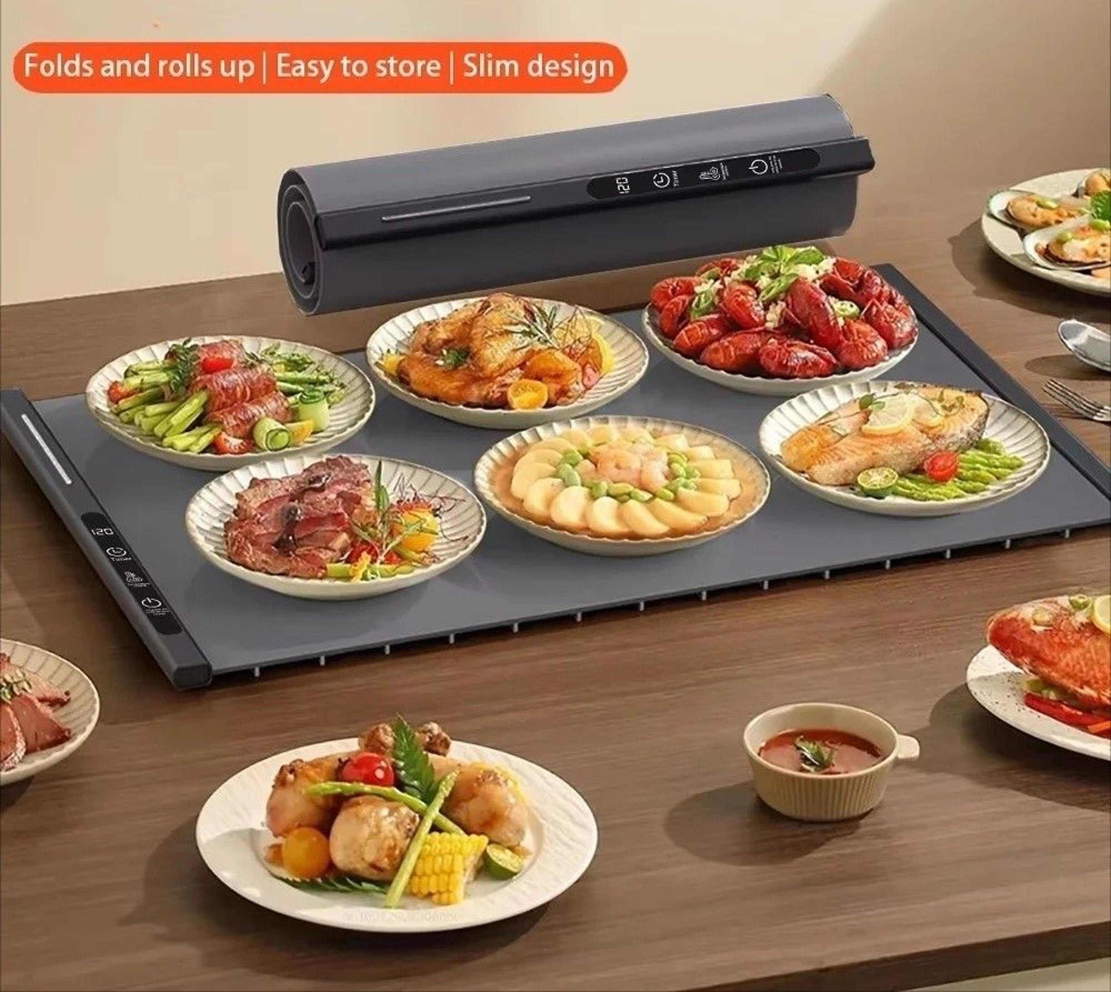 Professional Portable Electric Food Warming Tray And Foldable Mat 0