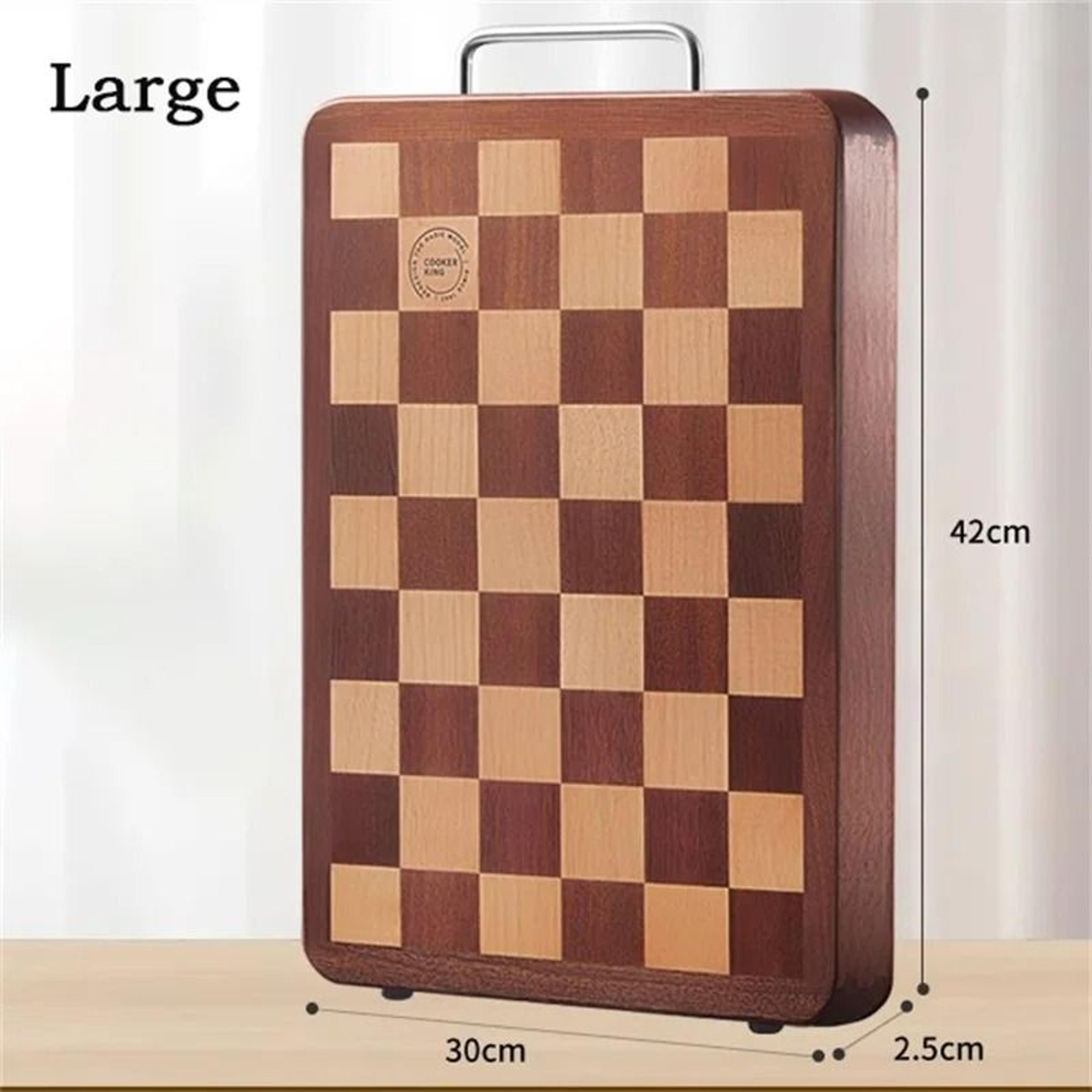 Artisan Chessboard Patterned Solid Wood Culinary Board 7