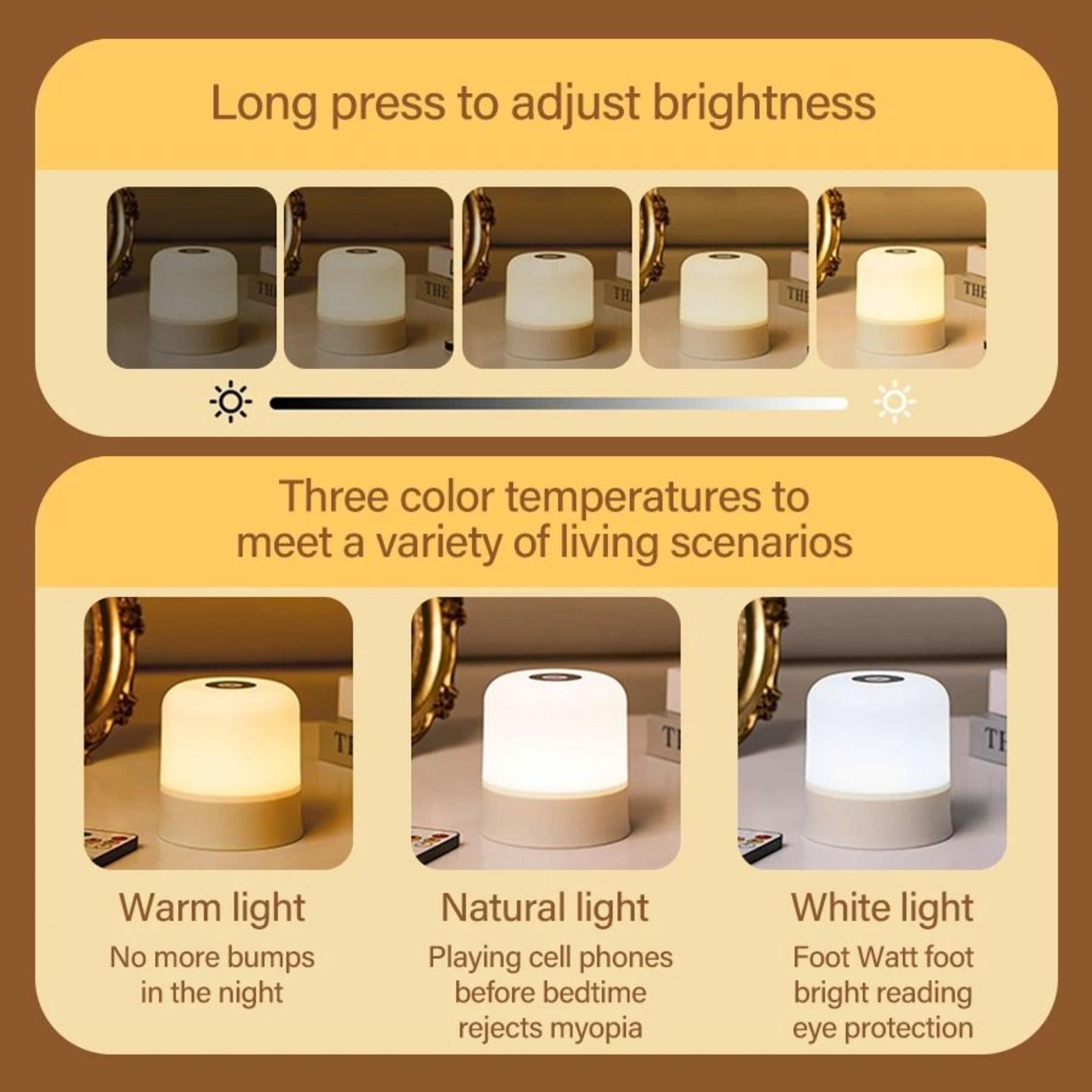 Rechargeable LED Night Light With Remote Control Touch Table Lamp 4