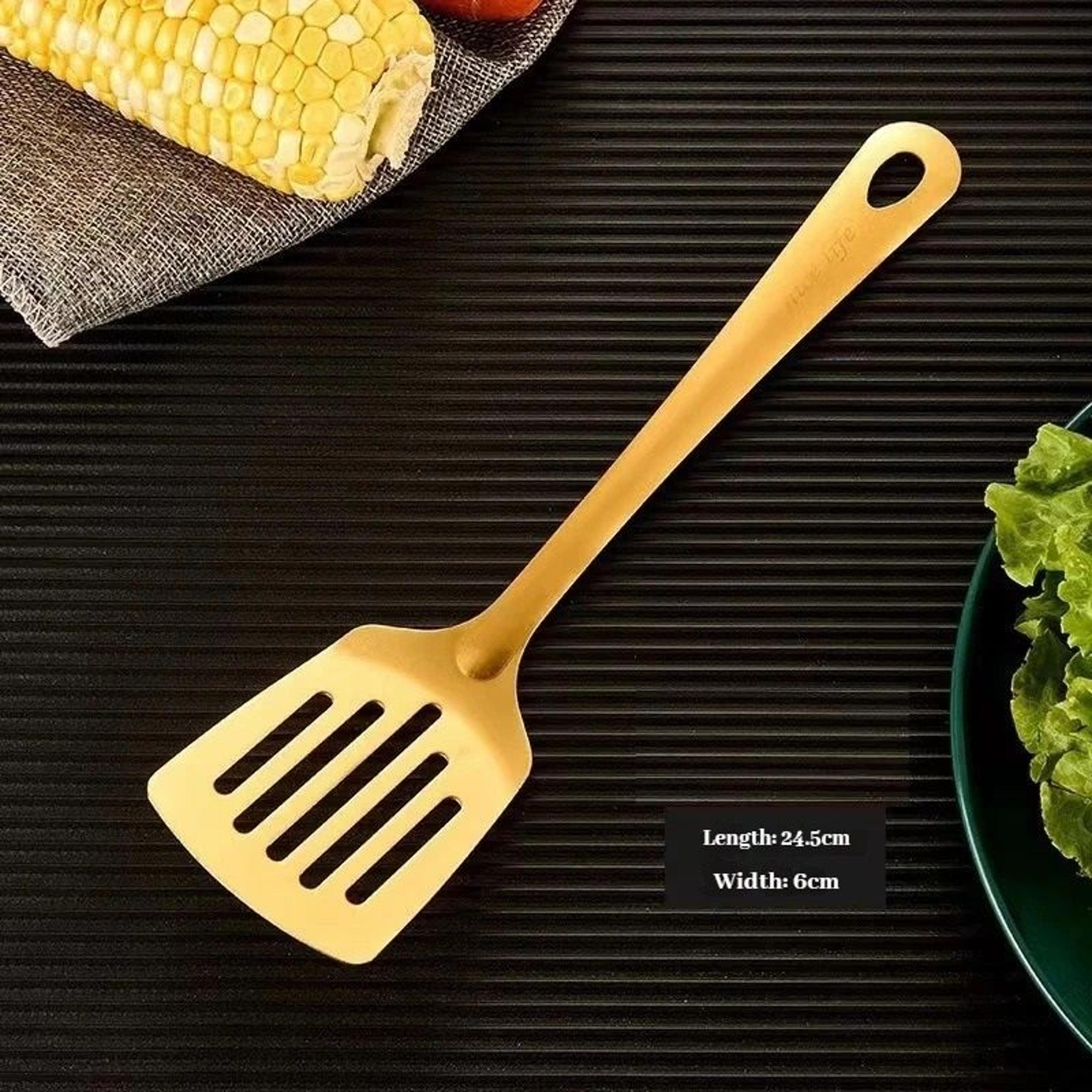 6 Piece Stainless Steel Golden Korean Cutlery Set 9