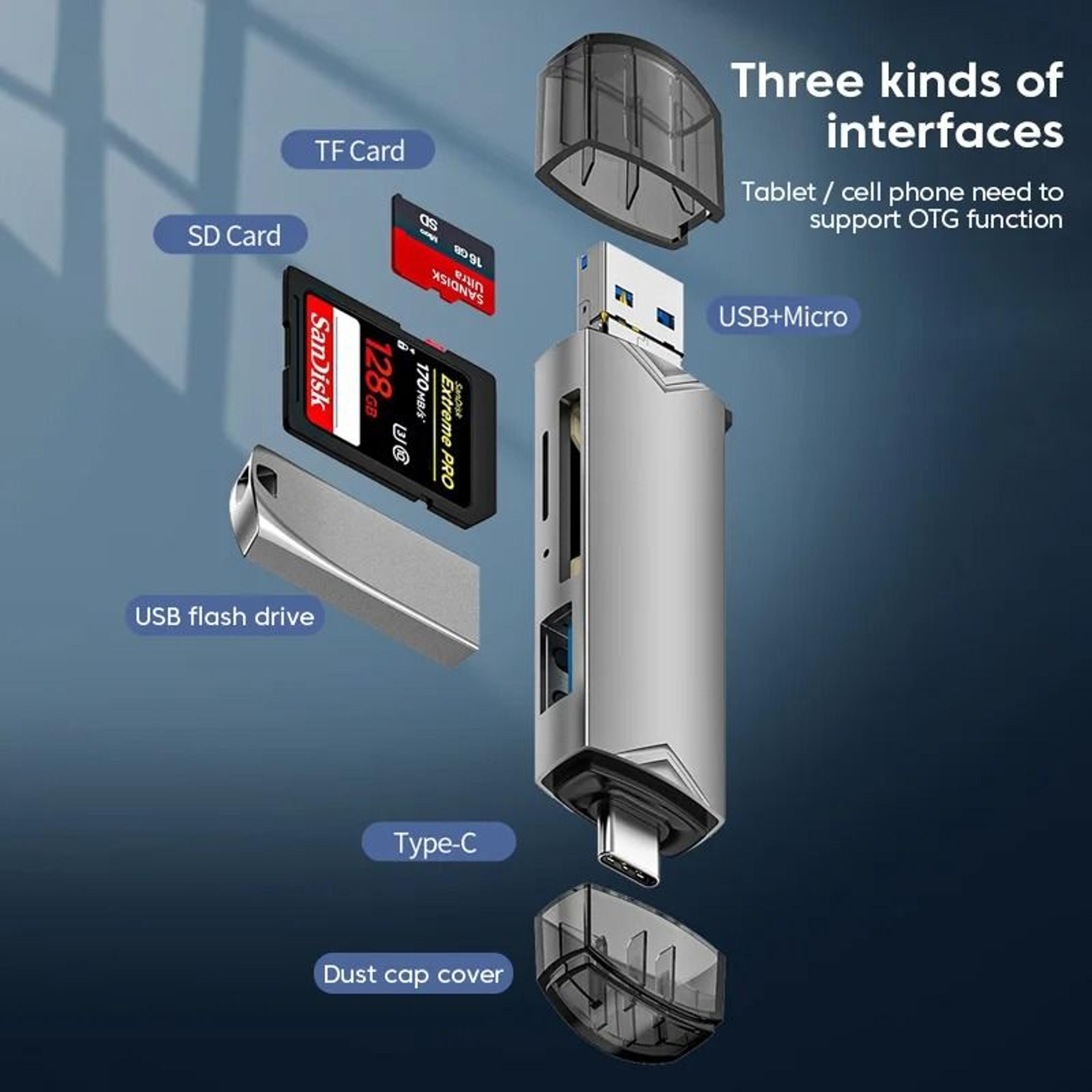 6 In 1 Multi Function Universal Memory Card Reader 1