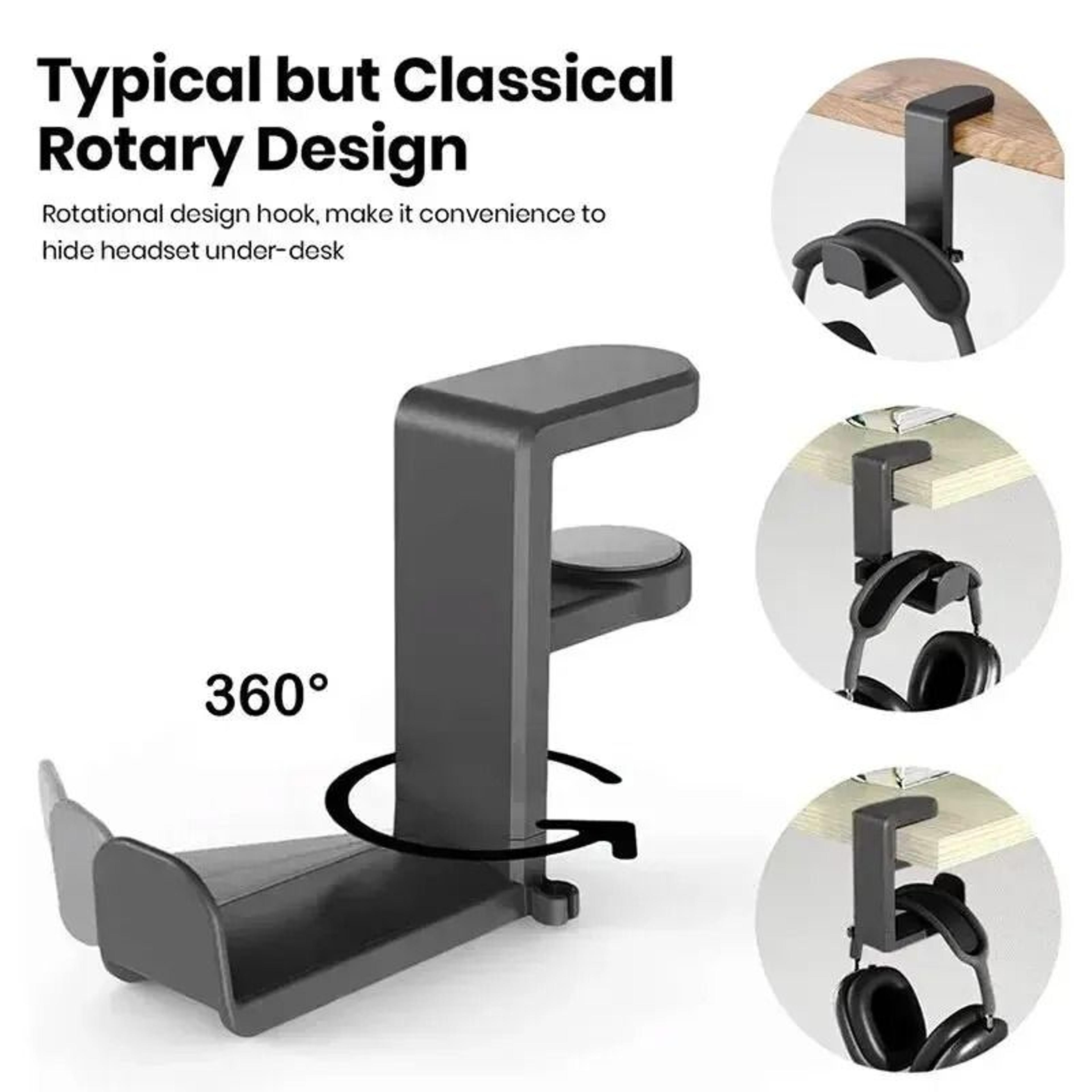 Under Desk 360 Degree Rotating Headphone Hanger 1