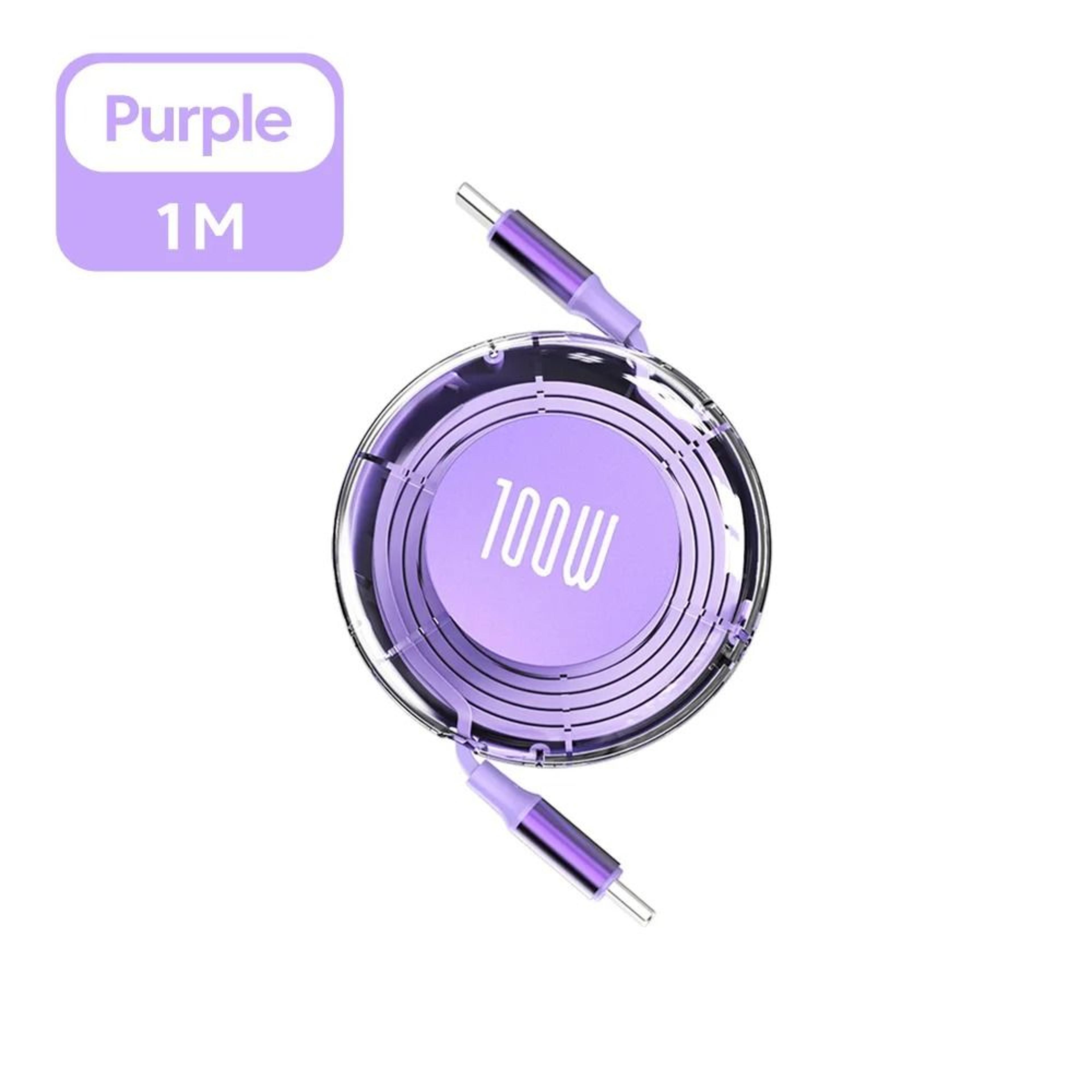 100W PD Retractable USB Type C To Type C Fast Charging Cable 8