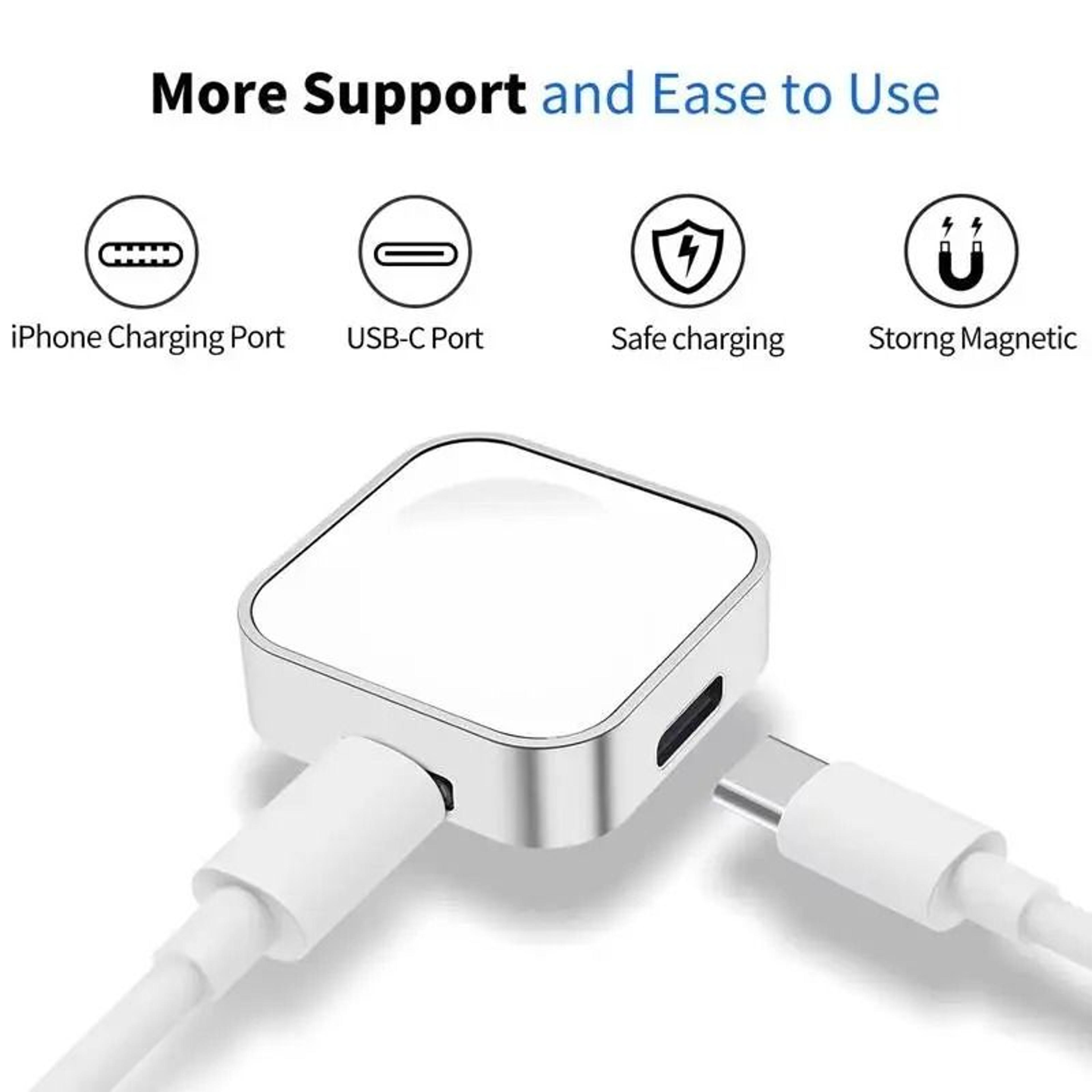Portable Dual Port Wireless Charger For Apple Watch 1