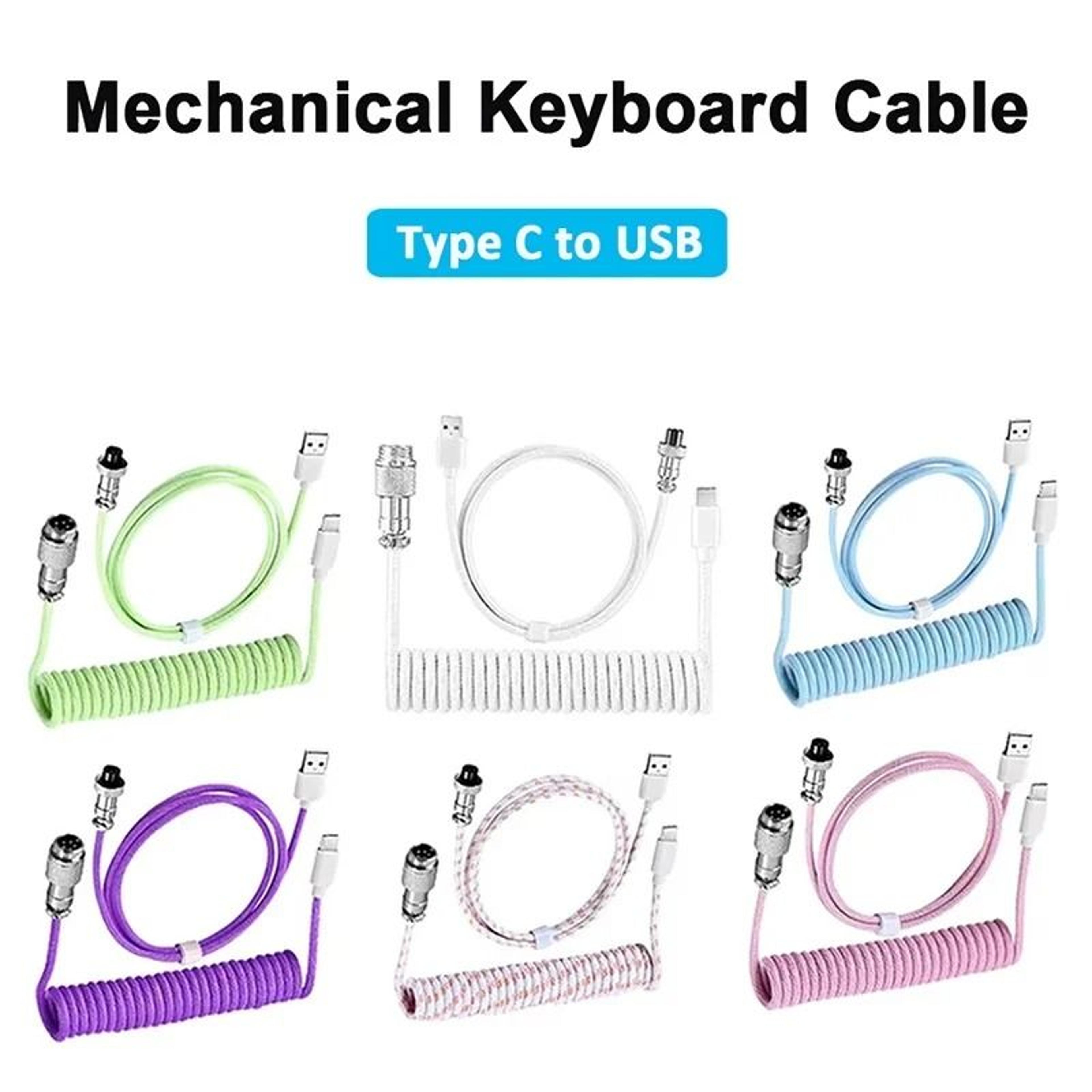 Type C Mechanical Keyboard Coiled Cable With Aviator Connector 1