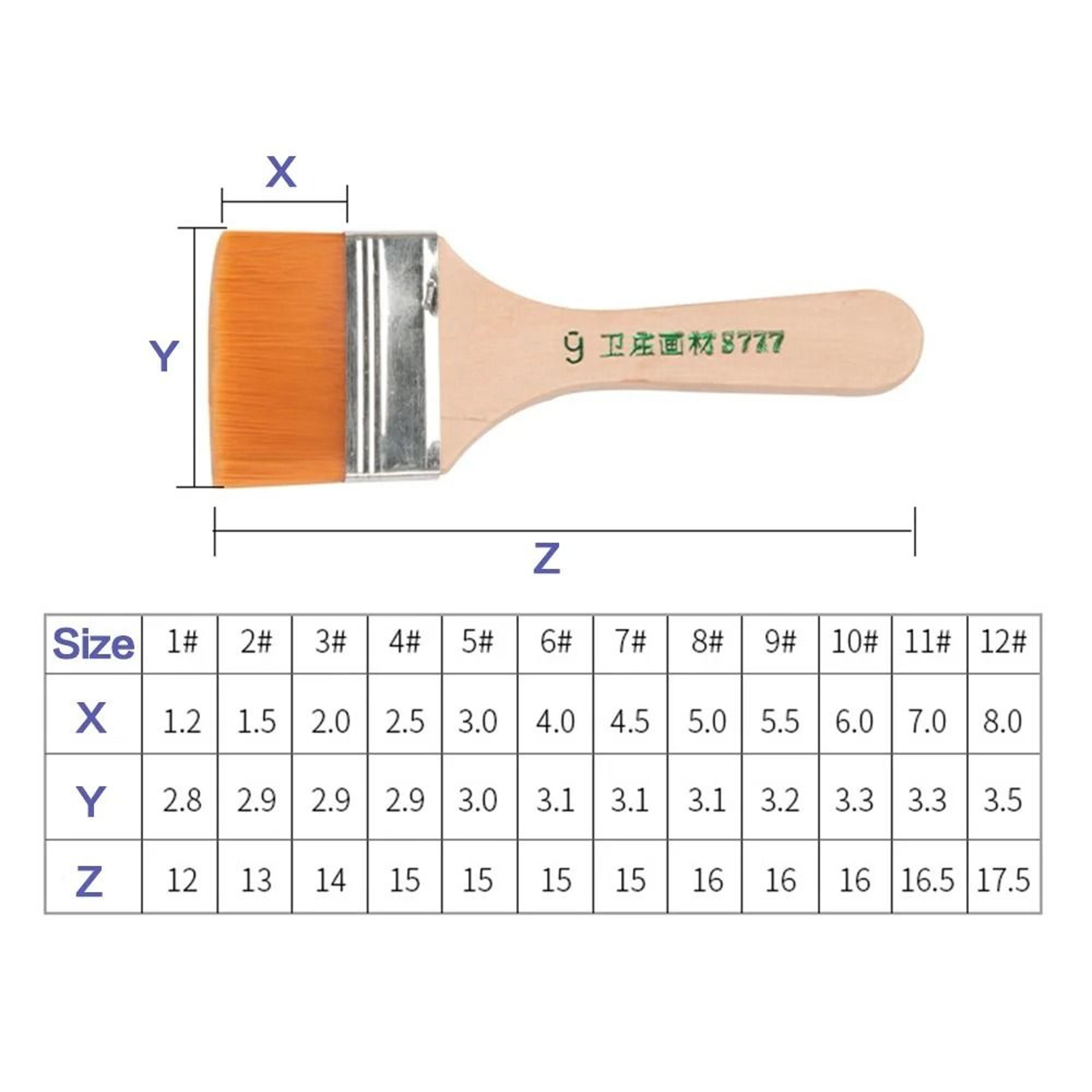 12 Piece Professional Wooden Handle Nylon Paint Brush Set 5