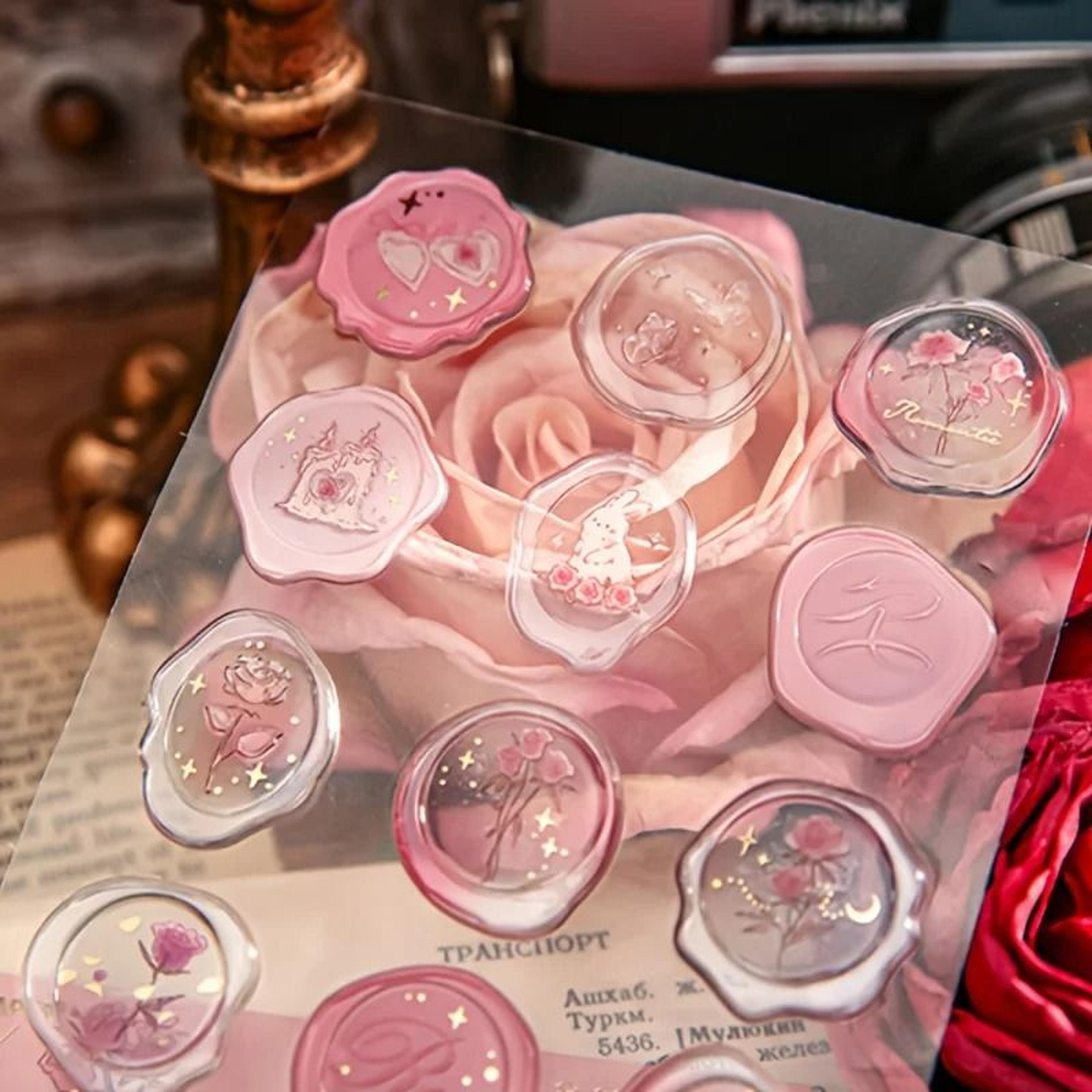 15 Piece Simulated Rose Wax Seal Sticker Set 2