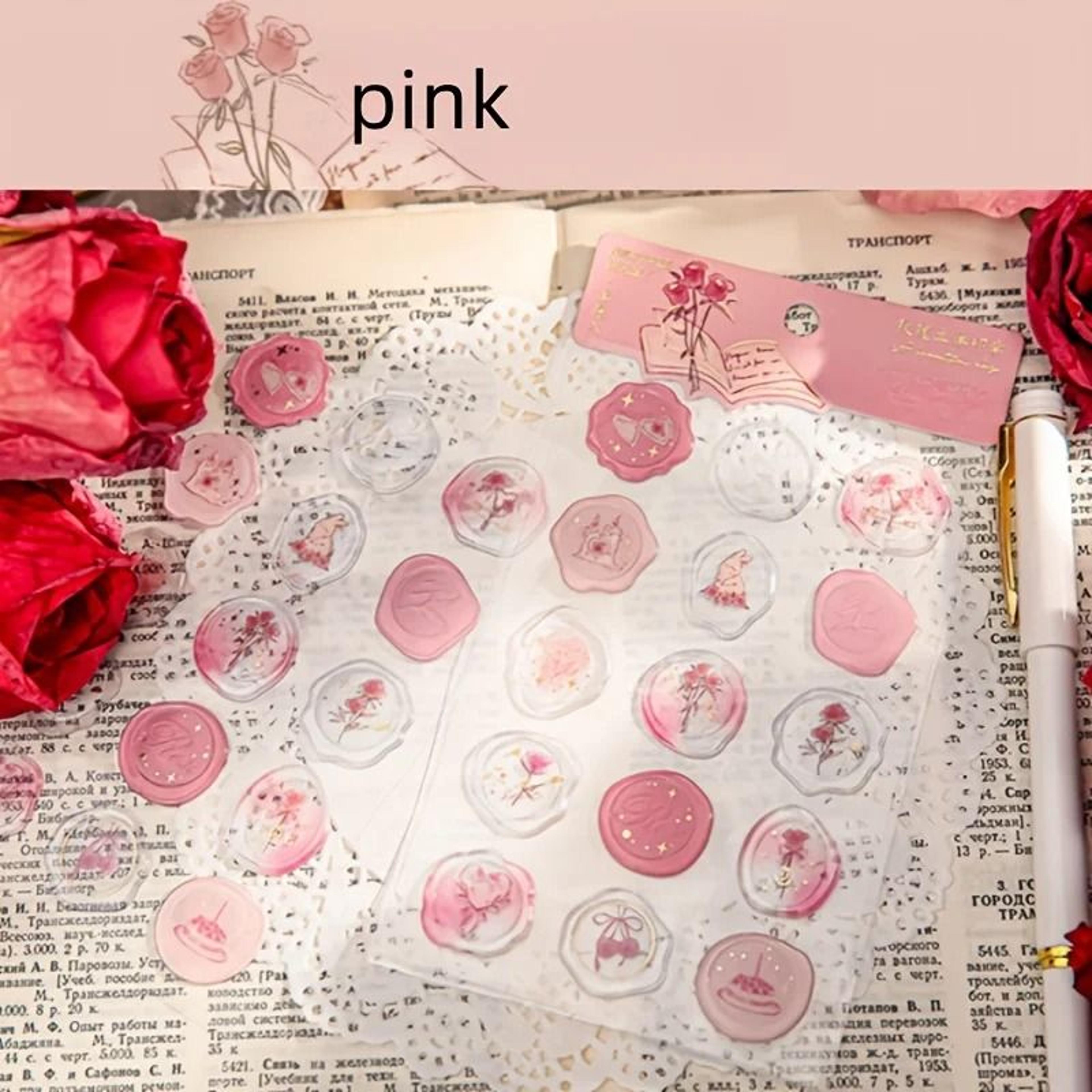 15 Piece Simulated Rose Wax Seal Sticker Set 7