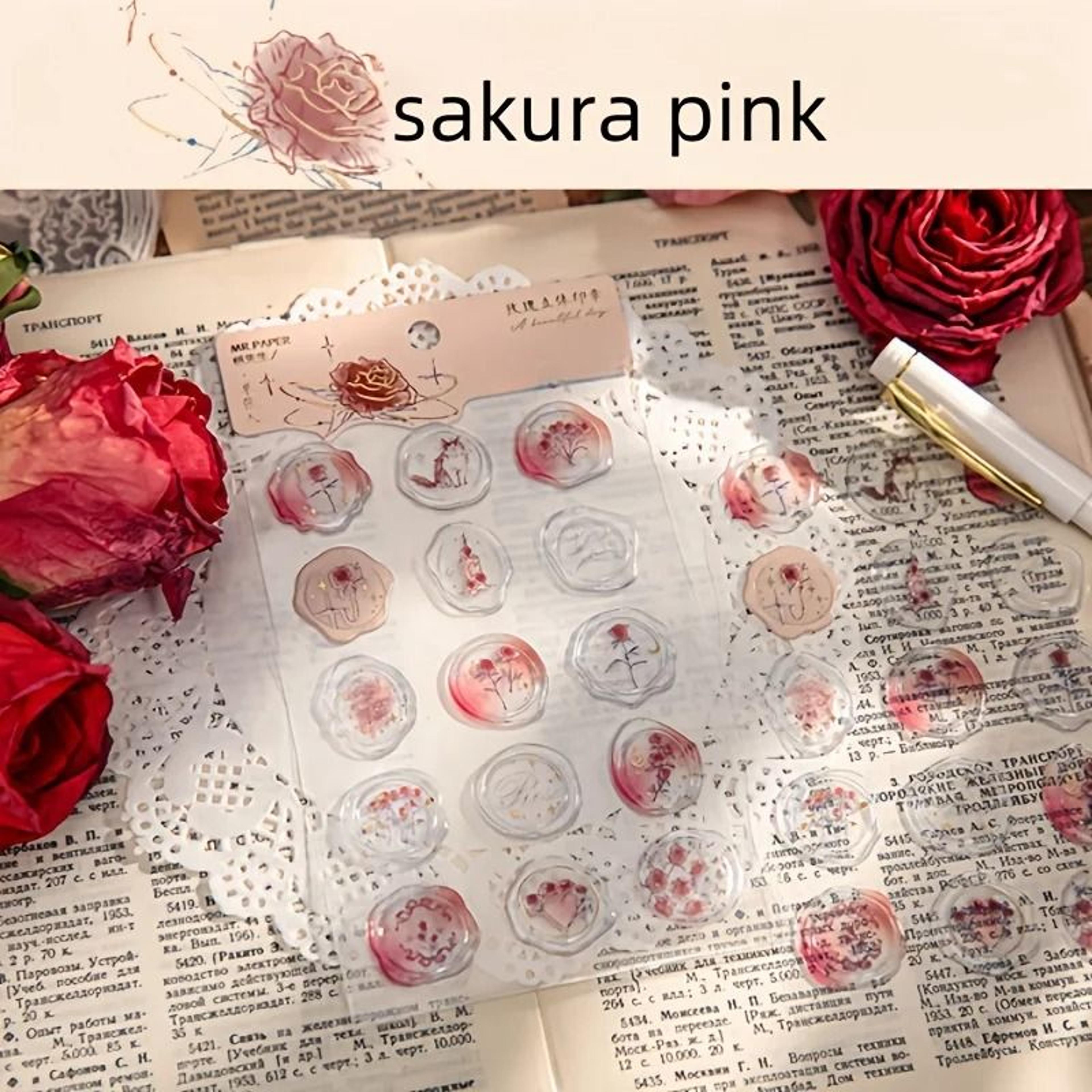 15 Piece Simulated Rose Wax Seal Sticker Set 8