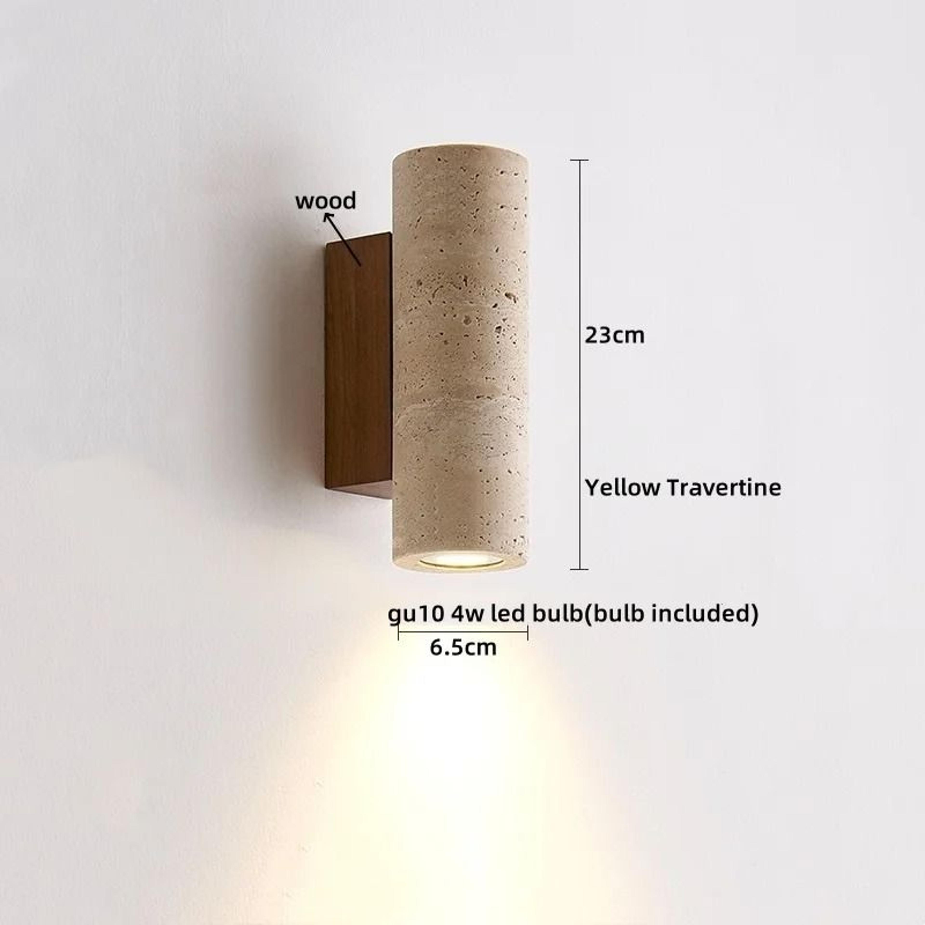 Nordic Architectural Travertine And Wood Luminary System 10