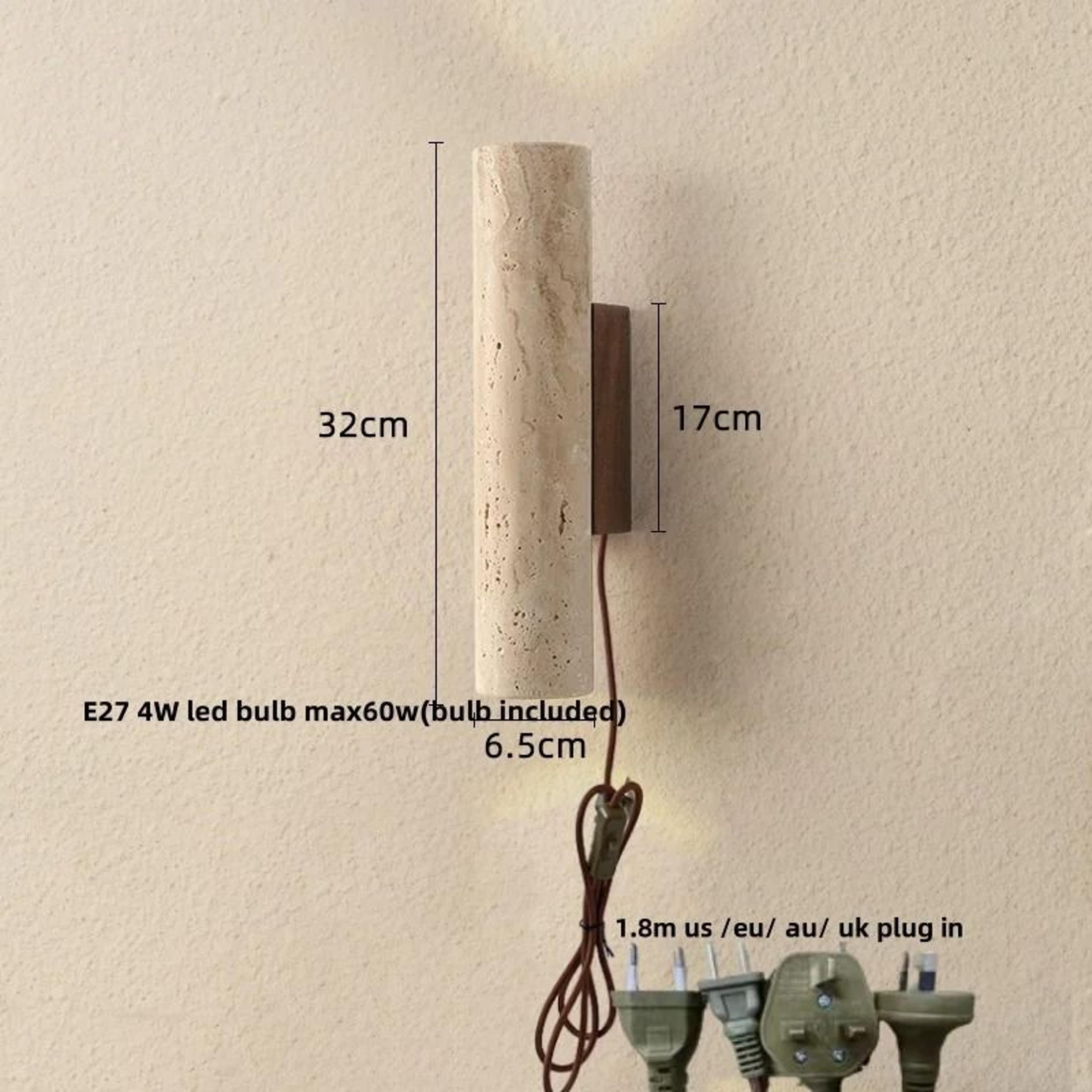 Nordic Architectural Travertine And Wood Luminary System 7