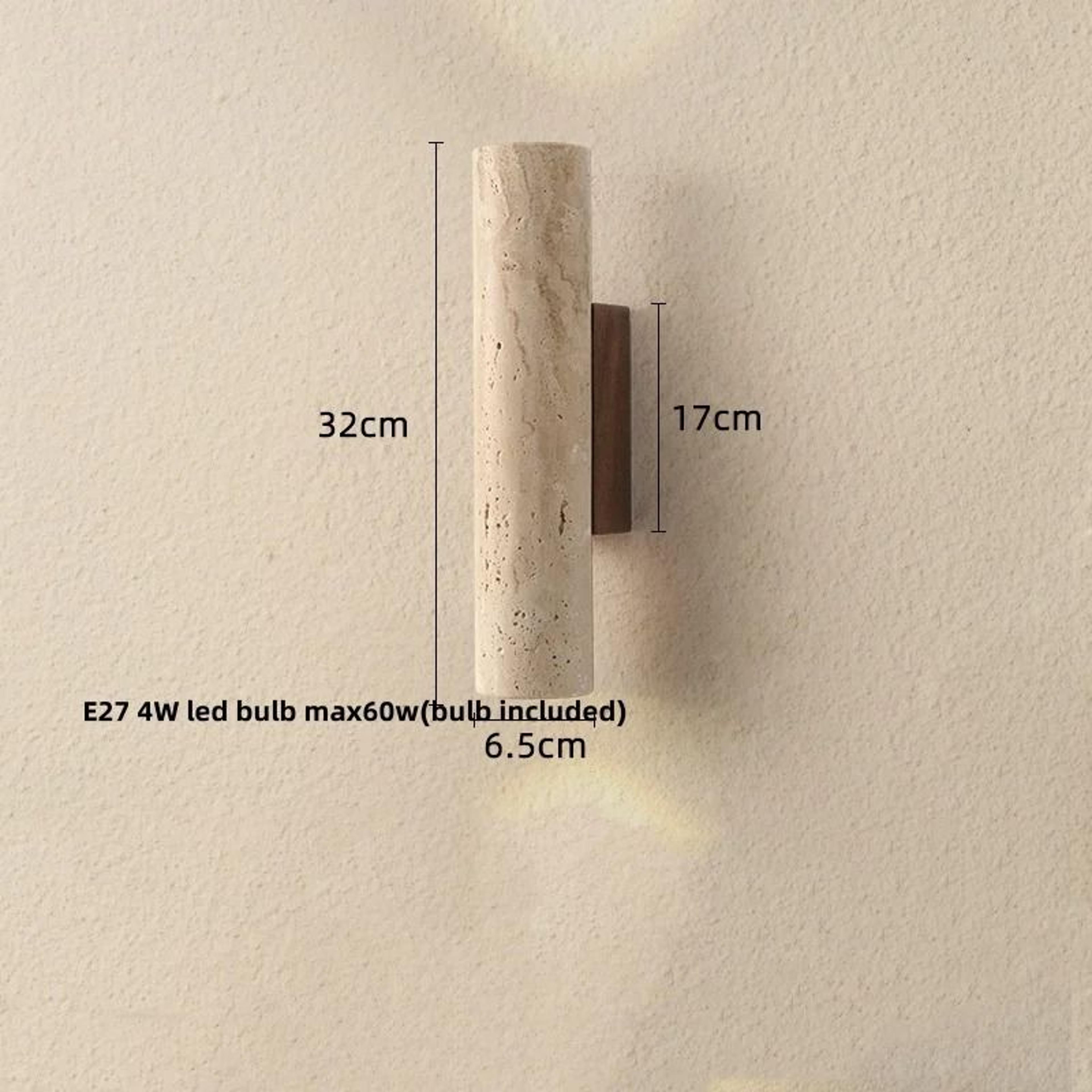 Nordic Architectural Travertine And Wood Luminary System 8