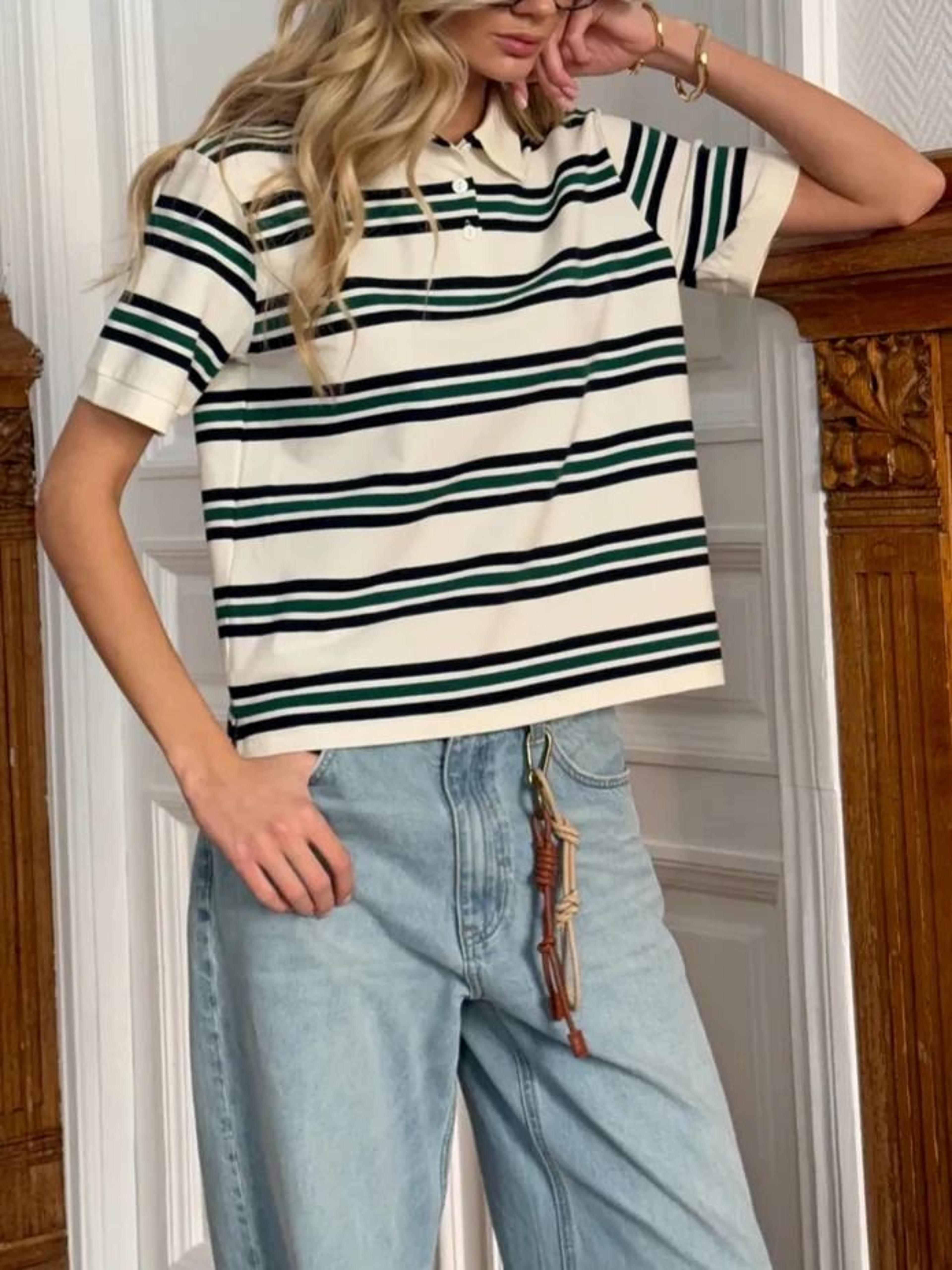 Soft Cotton Chic Polo Neck Tee 2