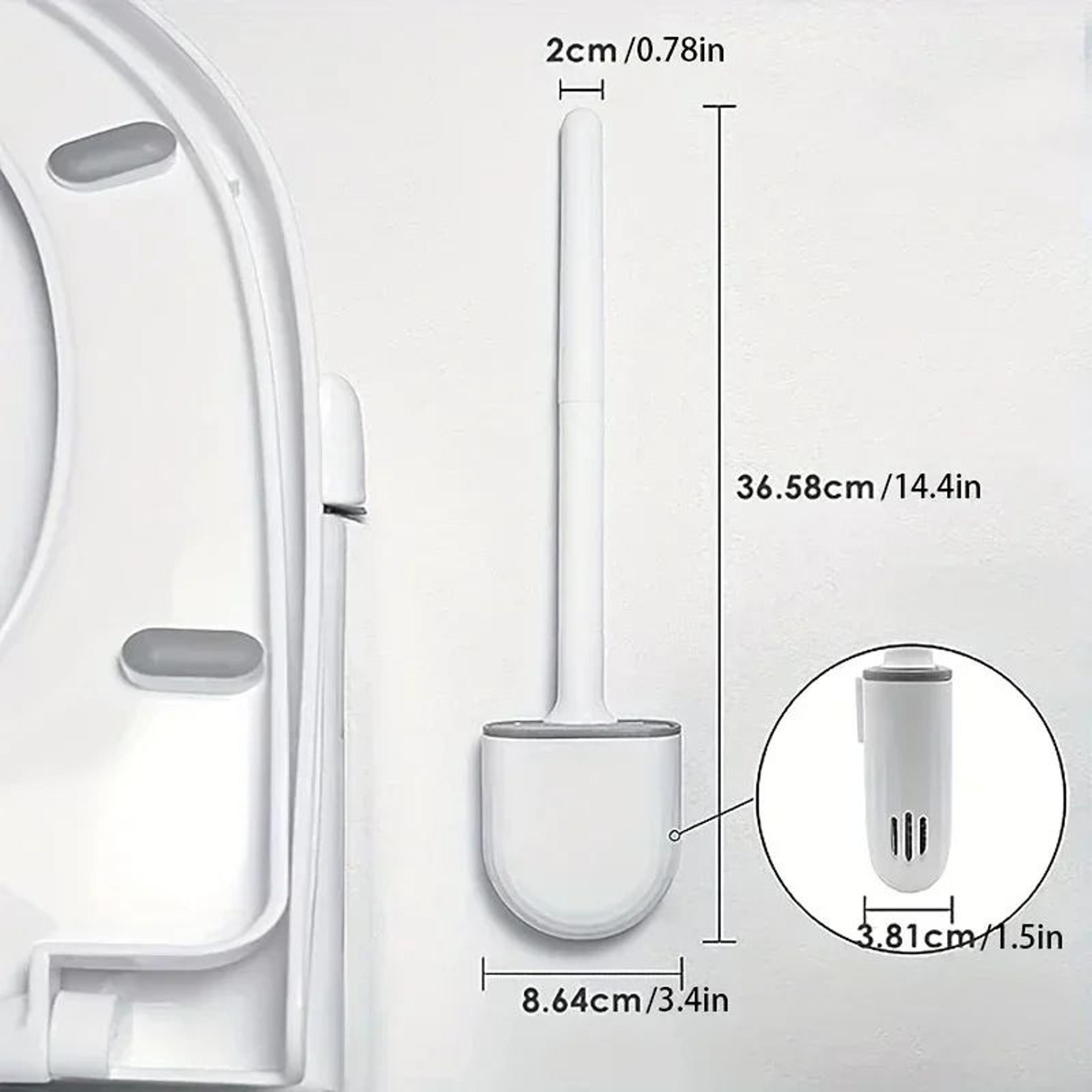Wall Mounted Silicone Toilet Brush Set With Holder 2