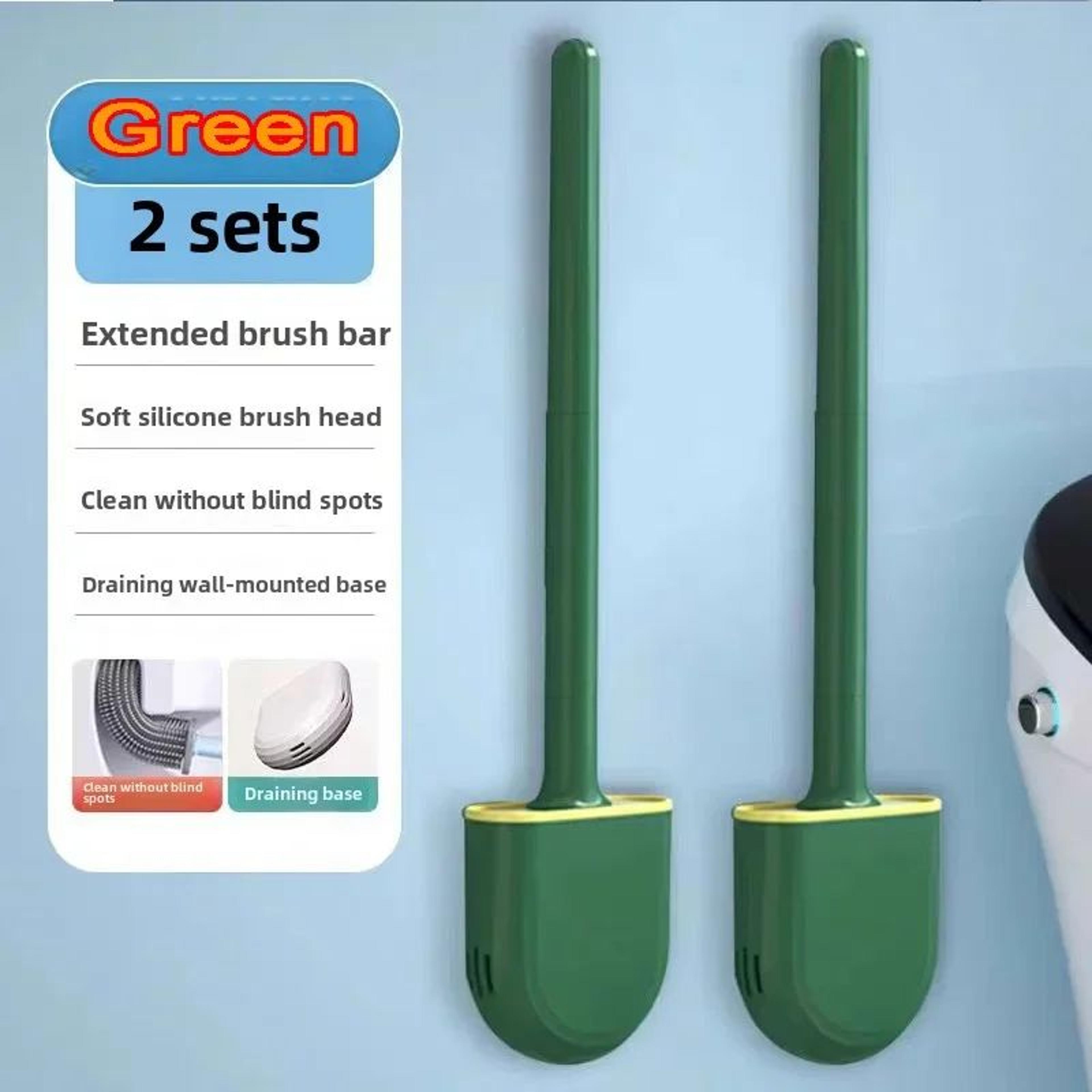 Wall Mounted Silicone Toilet Brush Set With Holder 8