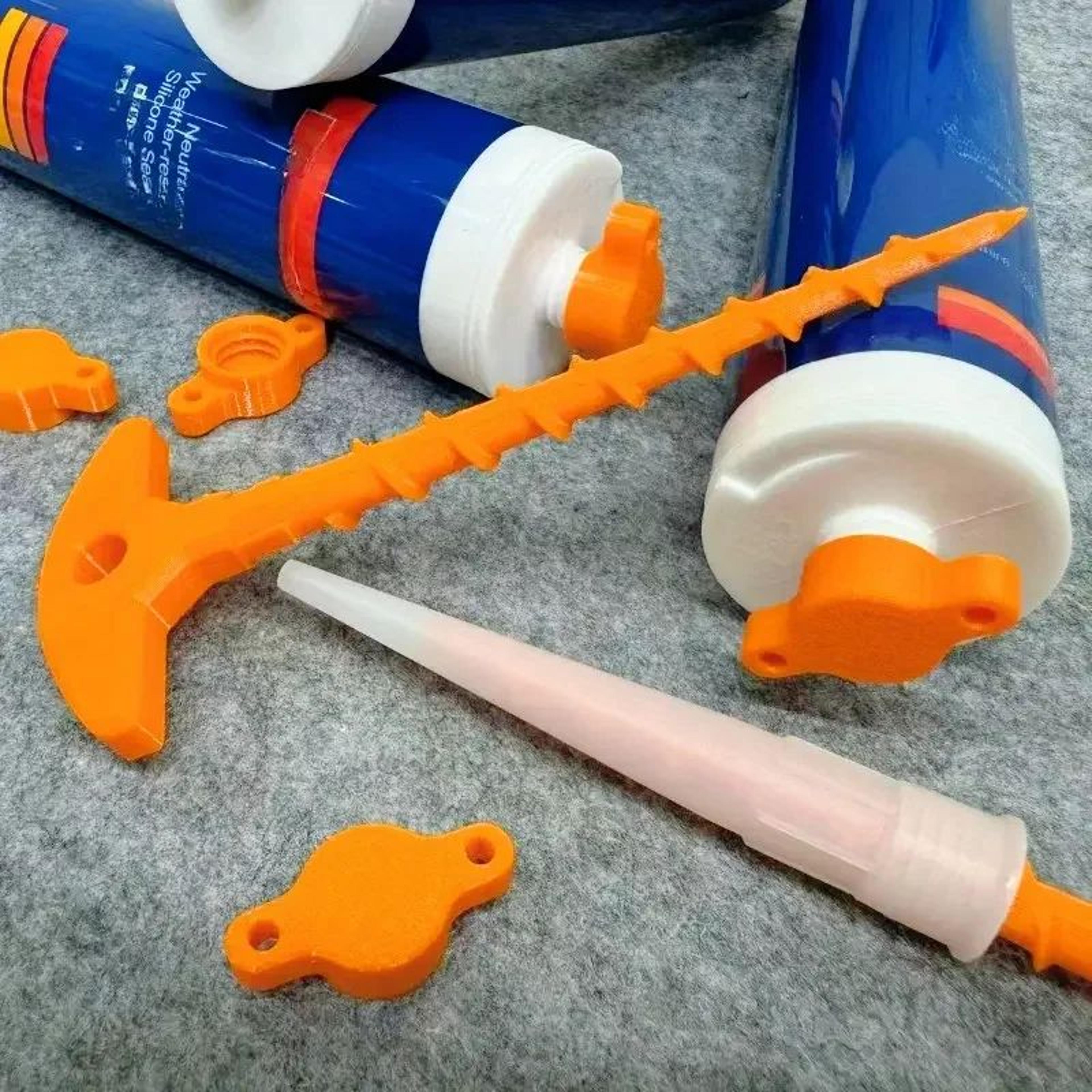 Sealant Nozzle Cleaner And Cap Set For Caulk Tubes 2