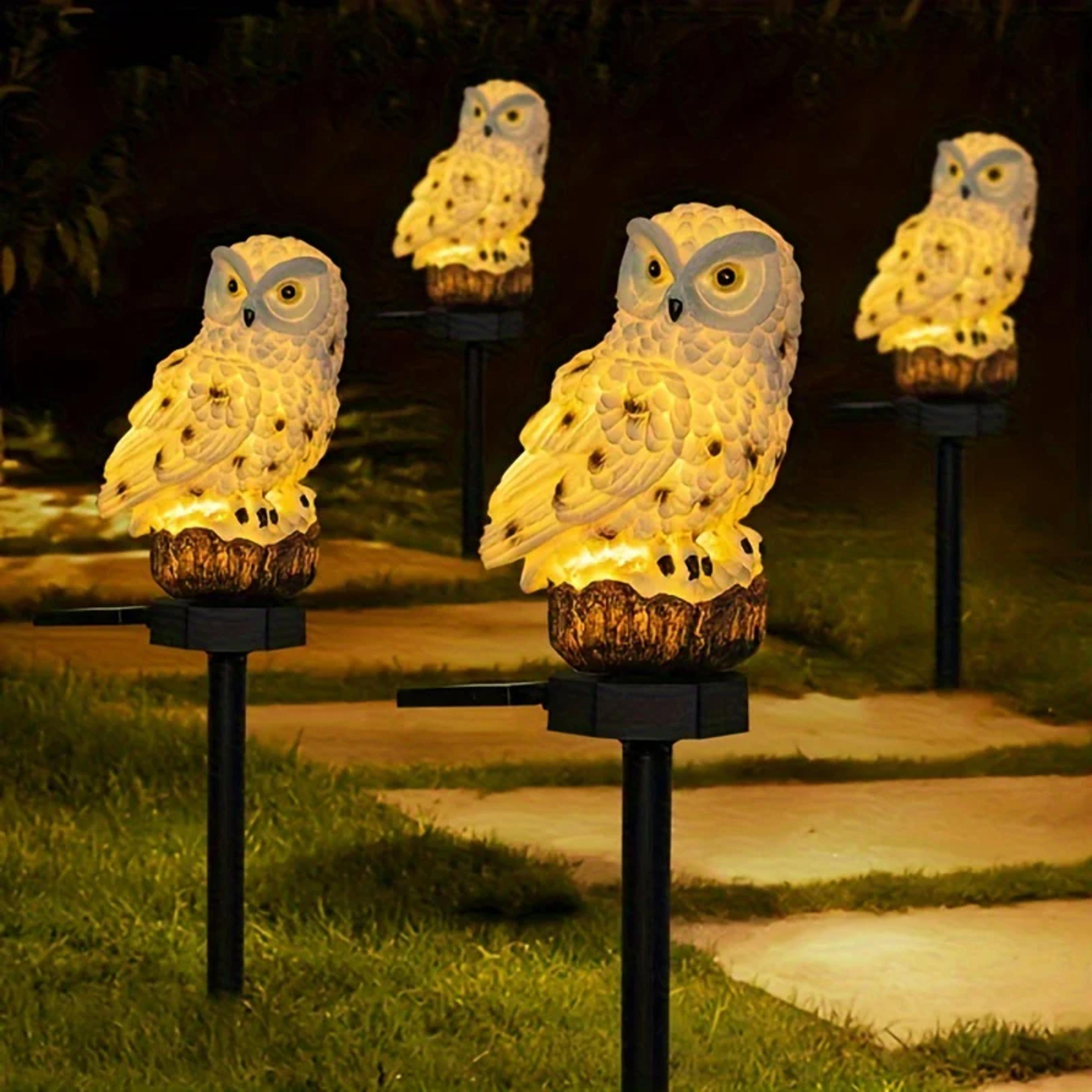 solar owl garden light for automatic night pathway visibility & outdoor ambience