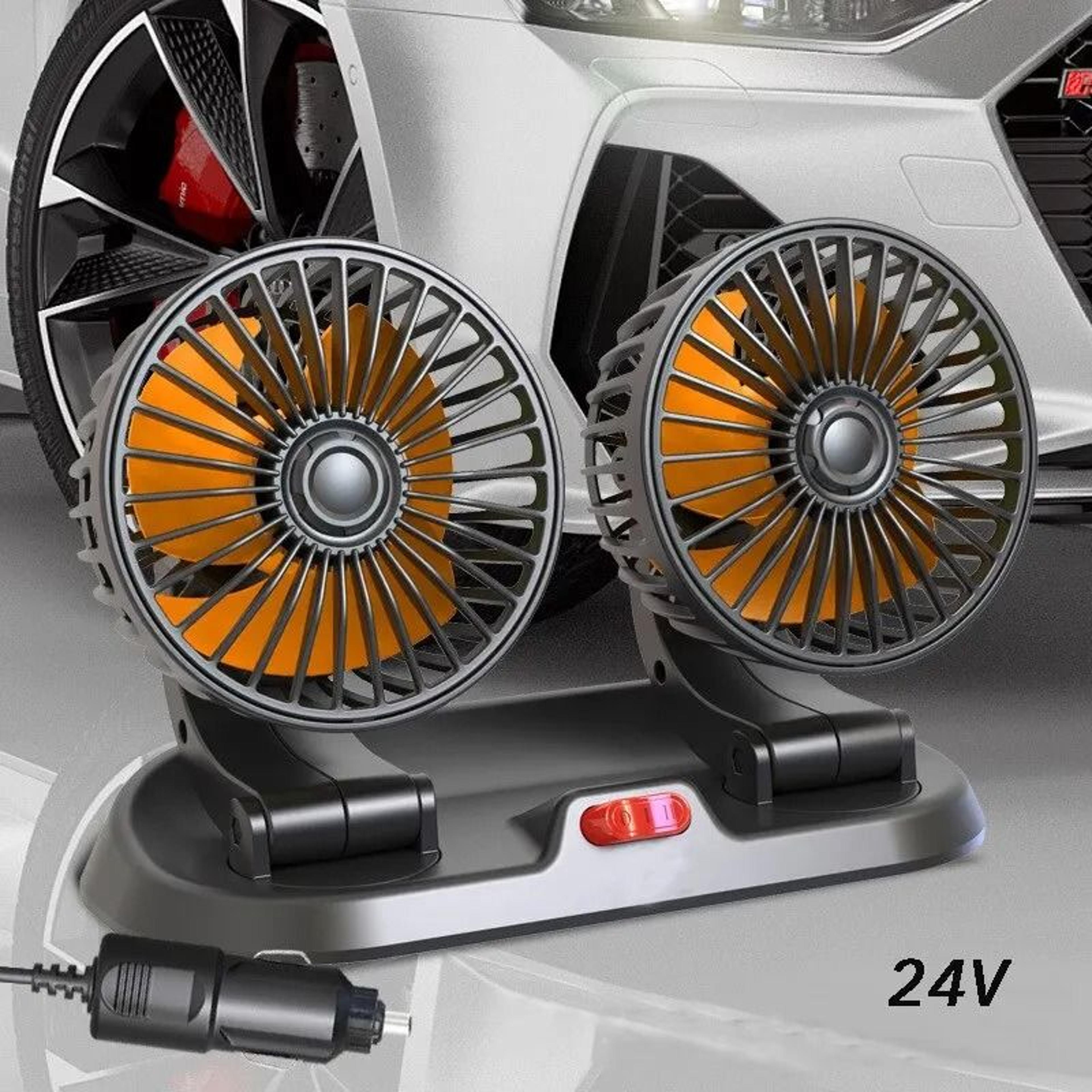 Dual Head Adjustable Vehicle Cooling Fan 2
