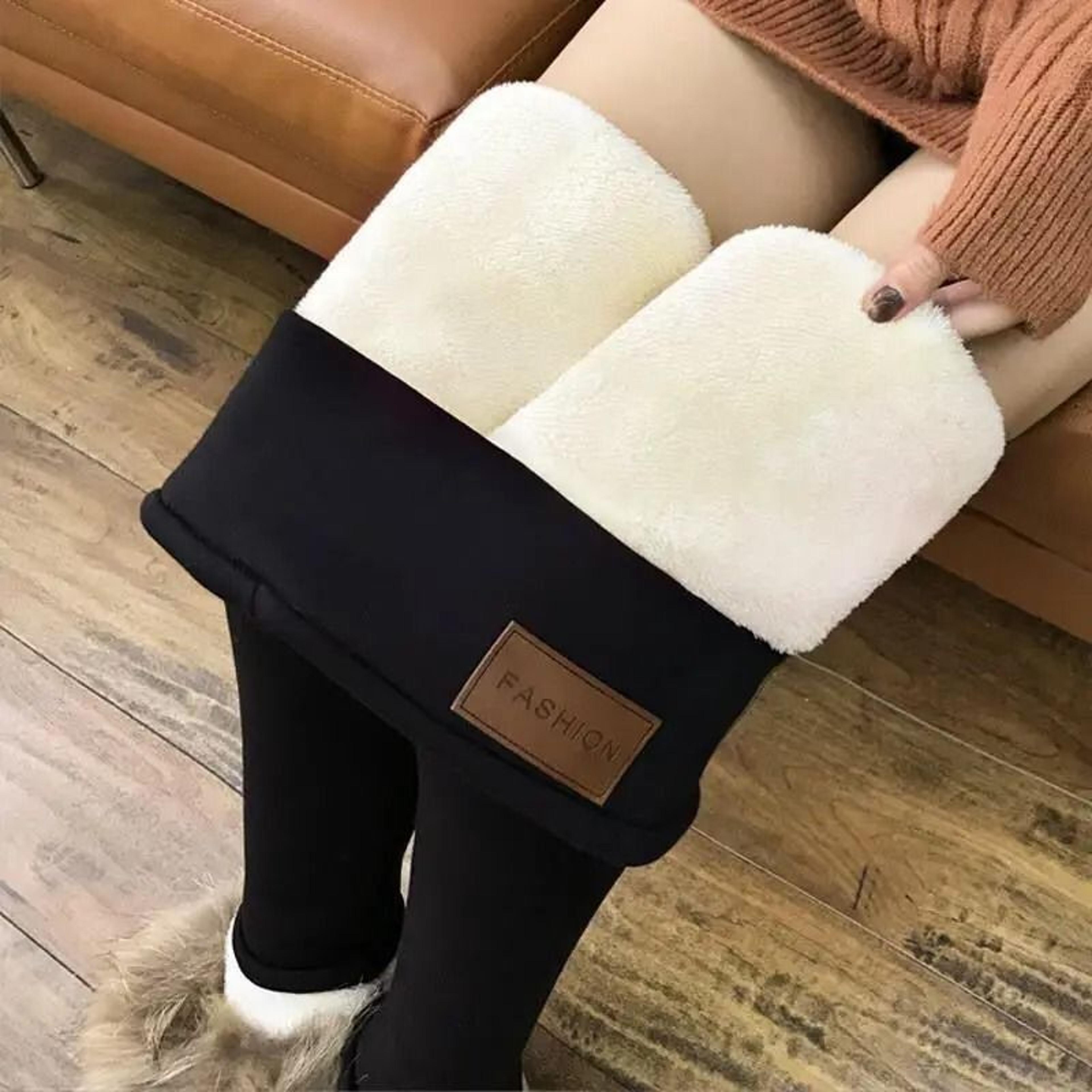 Ultra Warm Lamb Cashmere Fleece Lined Winter Leggings 7