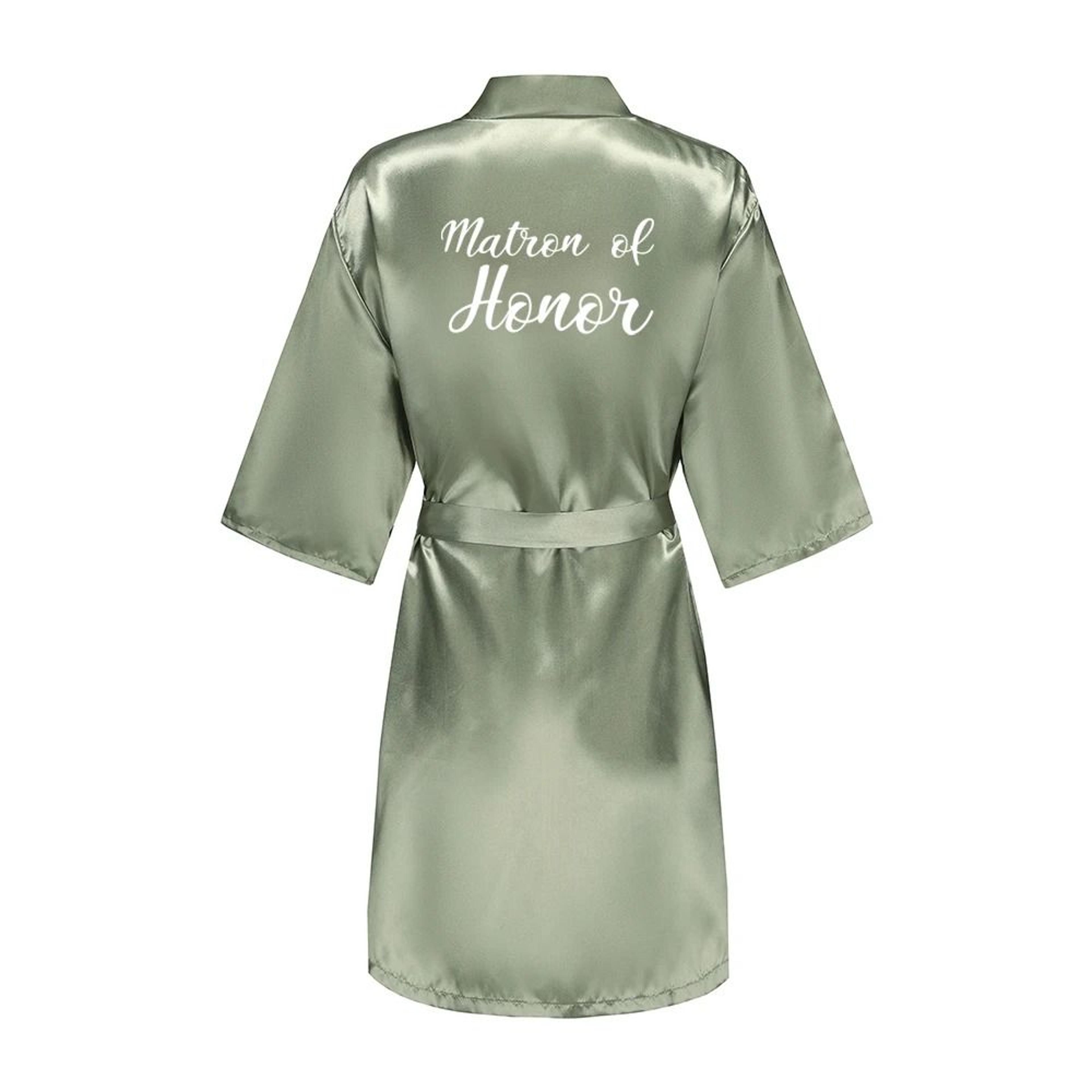 Womens Grass Green Bride And Bridesmaid Satin Robes 18