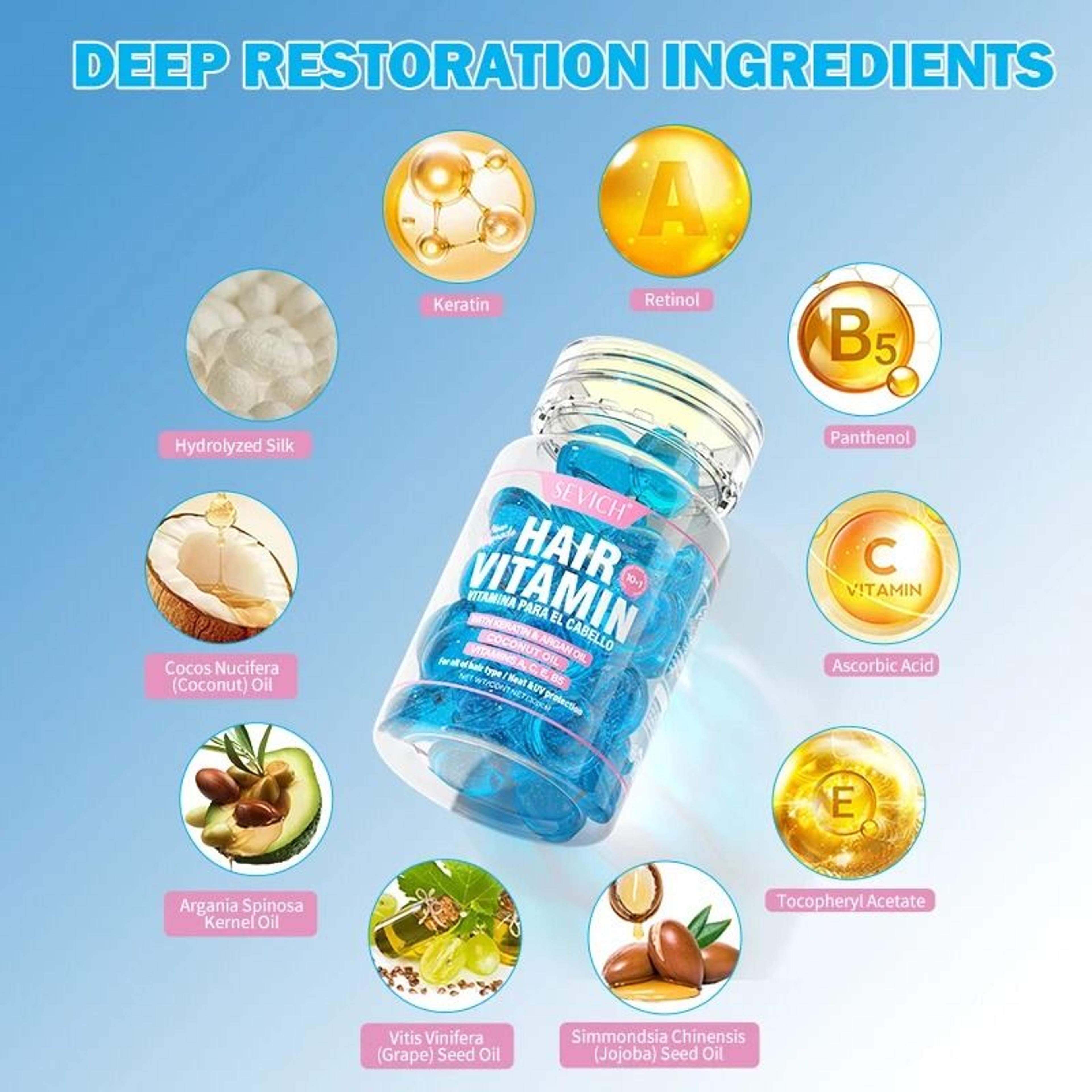 30 Piece Advanced Vitamin Leave In Hair Care Capsules 3