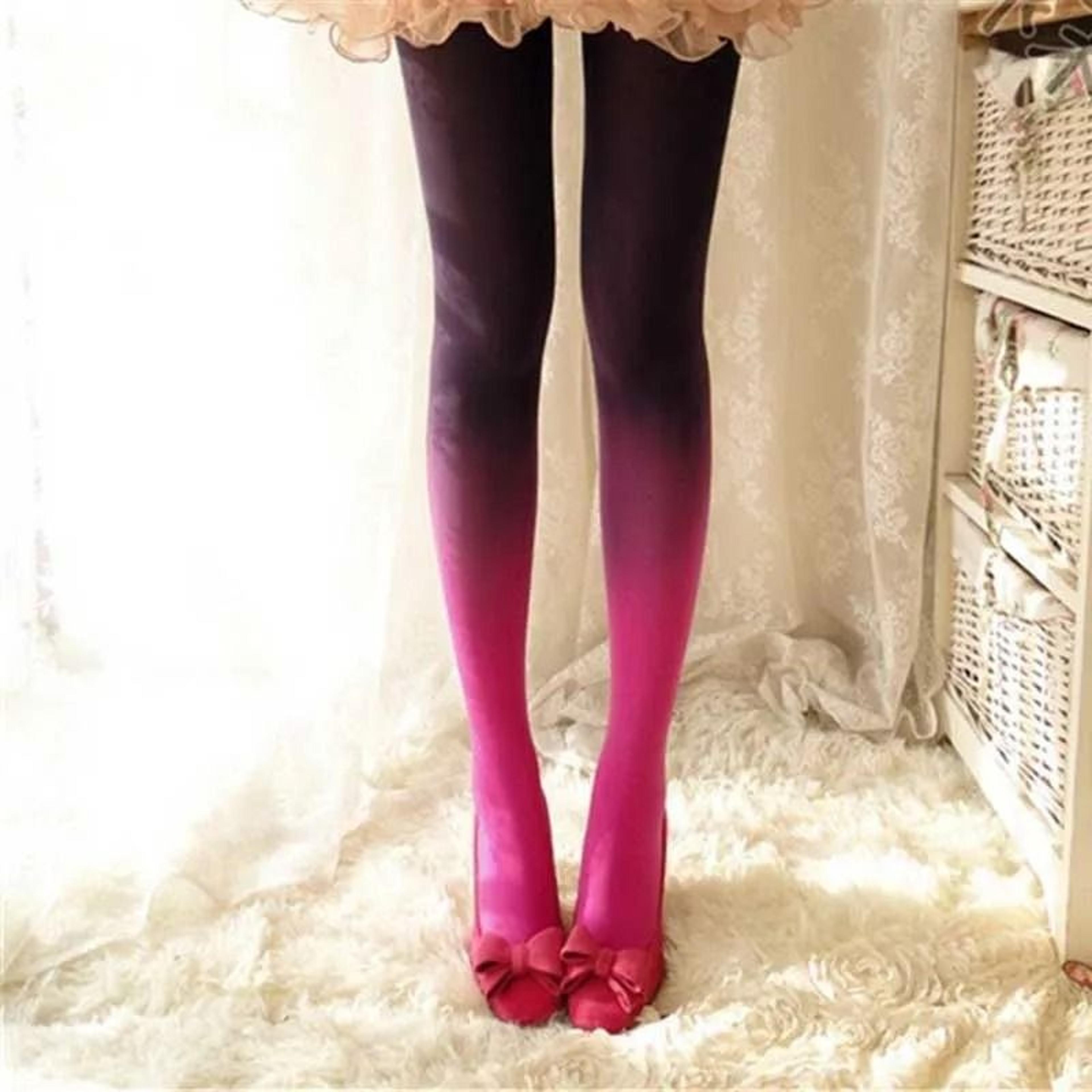 Ombre Gradient Velvet Transition Hosiery 4