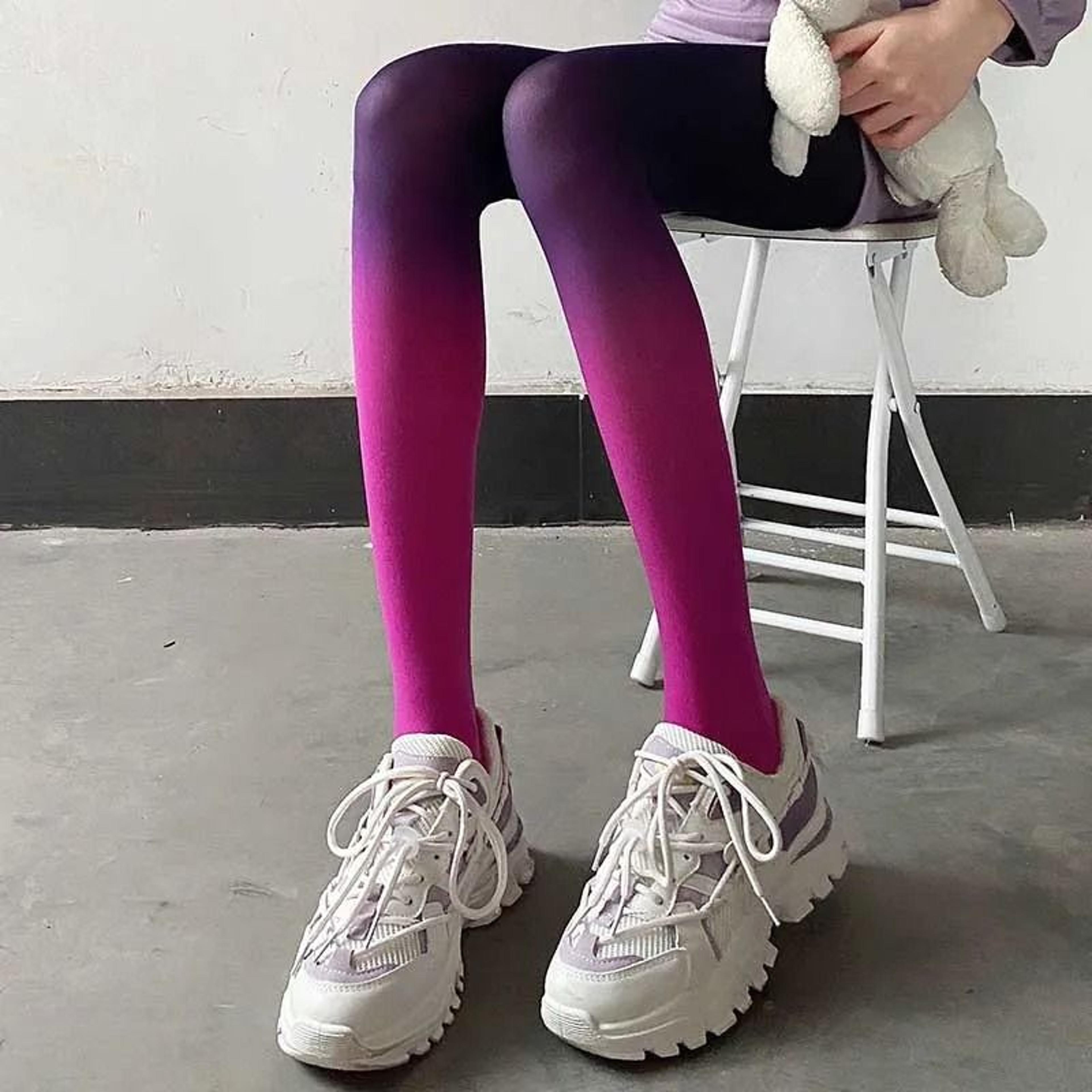 Ombre Gradient Velvet Transition Hosiery 8