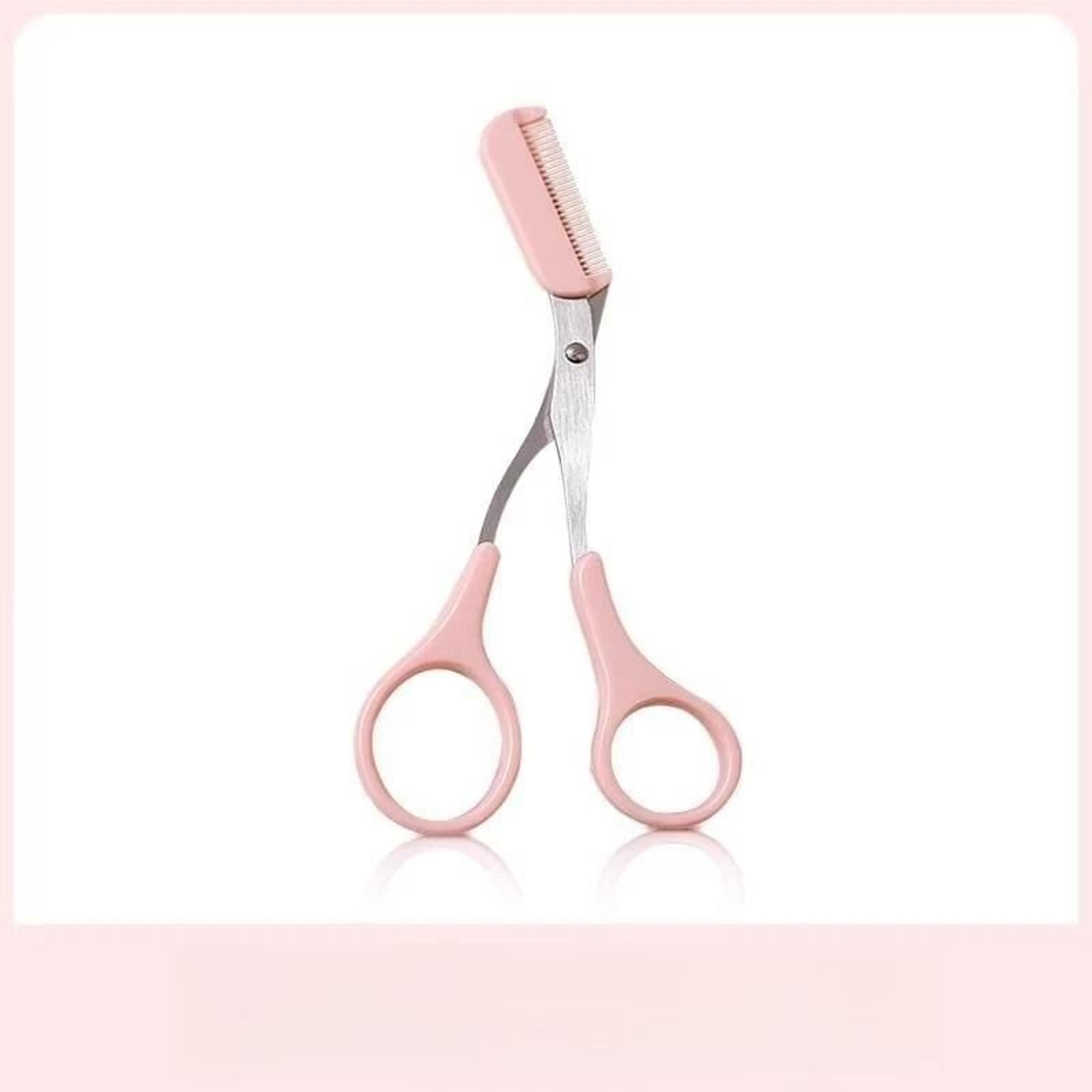 Pink Precision Brow Sculpting Scissors With Integrated Comb 8