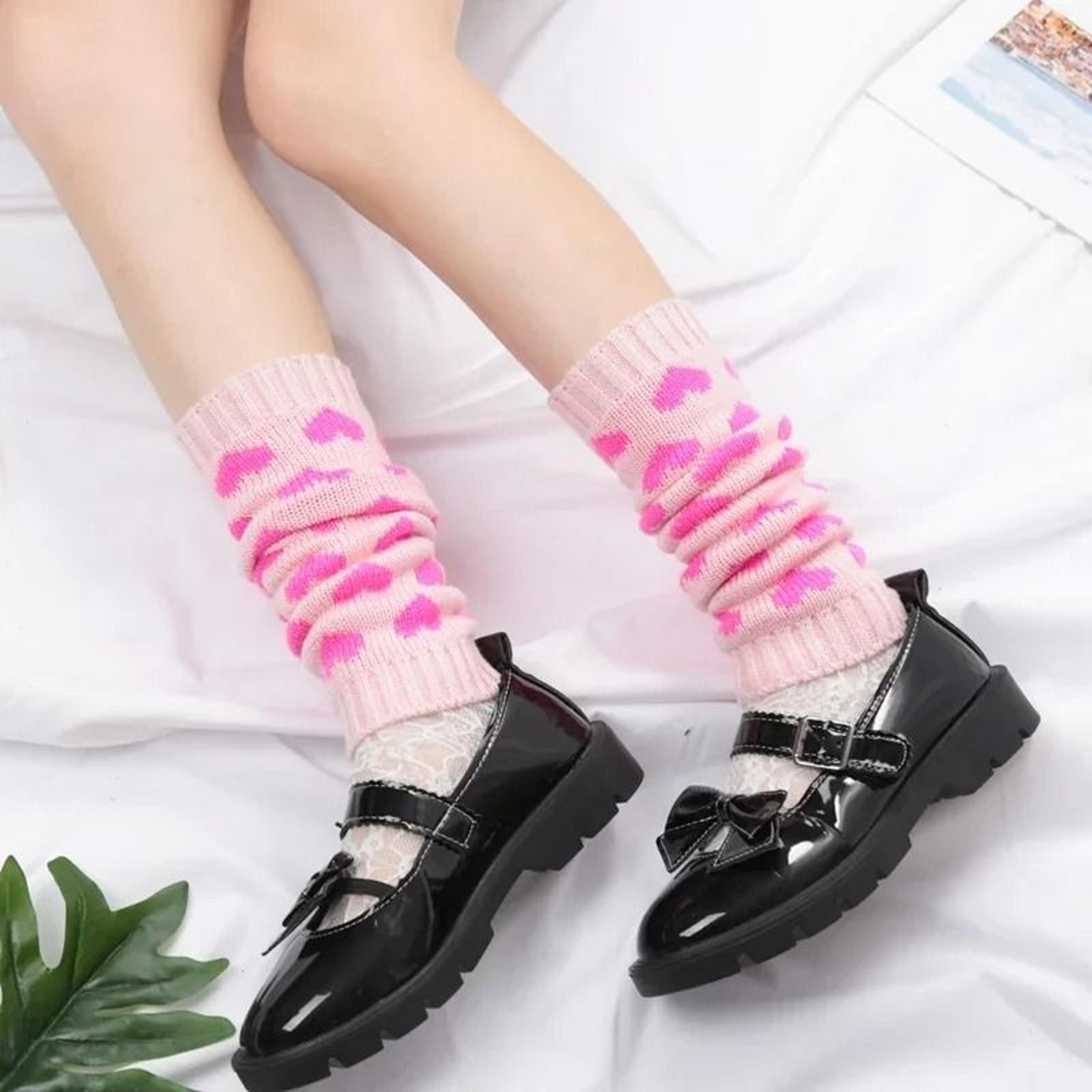 Y2K Heart Motif Japanese Lolita Leg Warmers 4