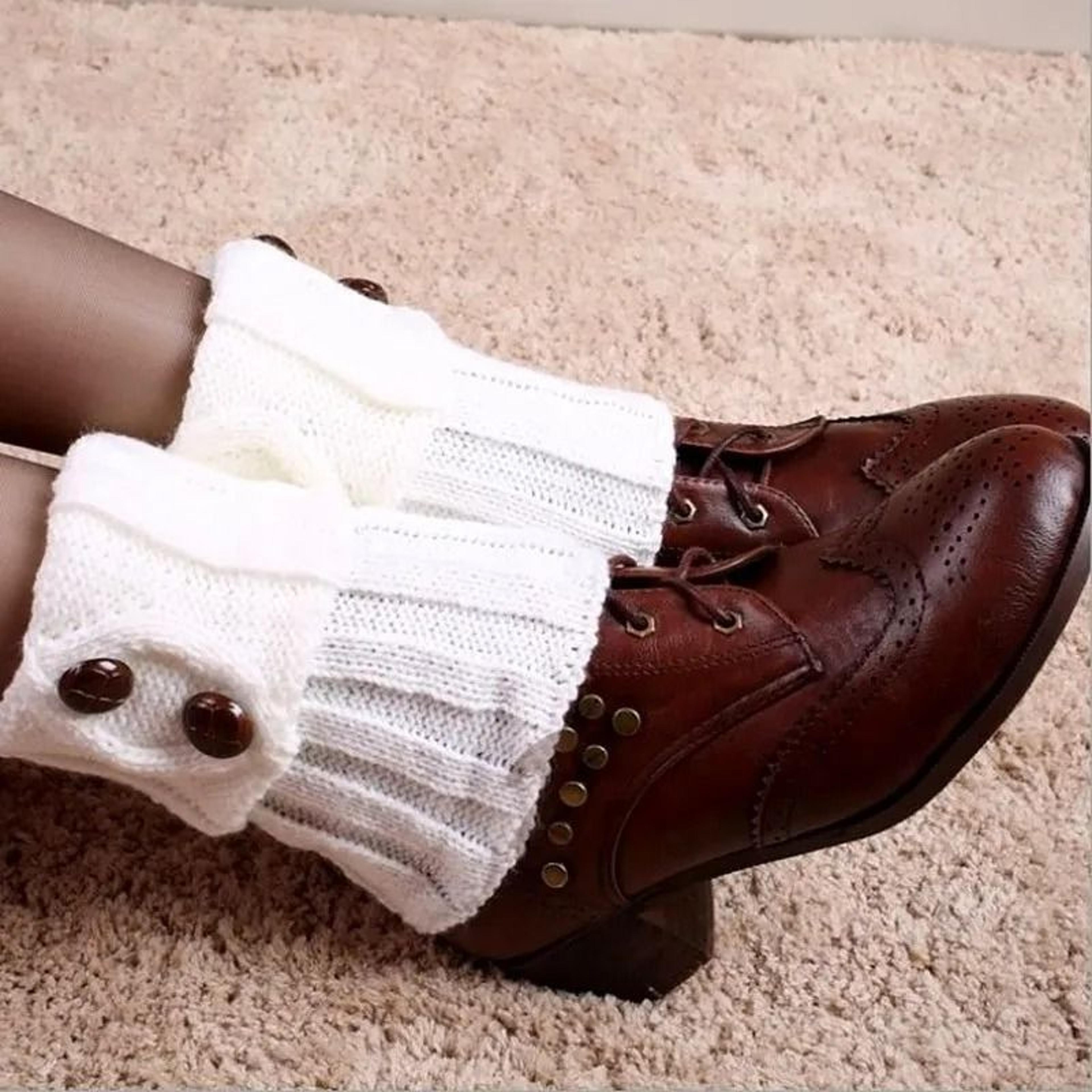 Short Rhombus Geometric Knit Boot Cuffs 3