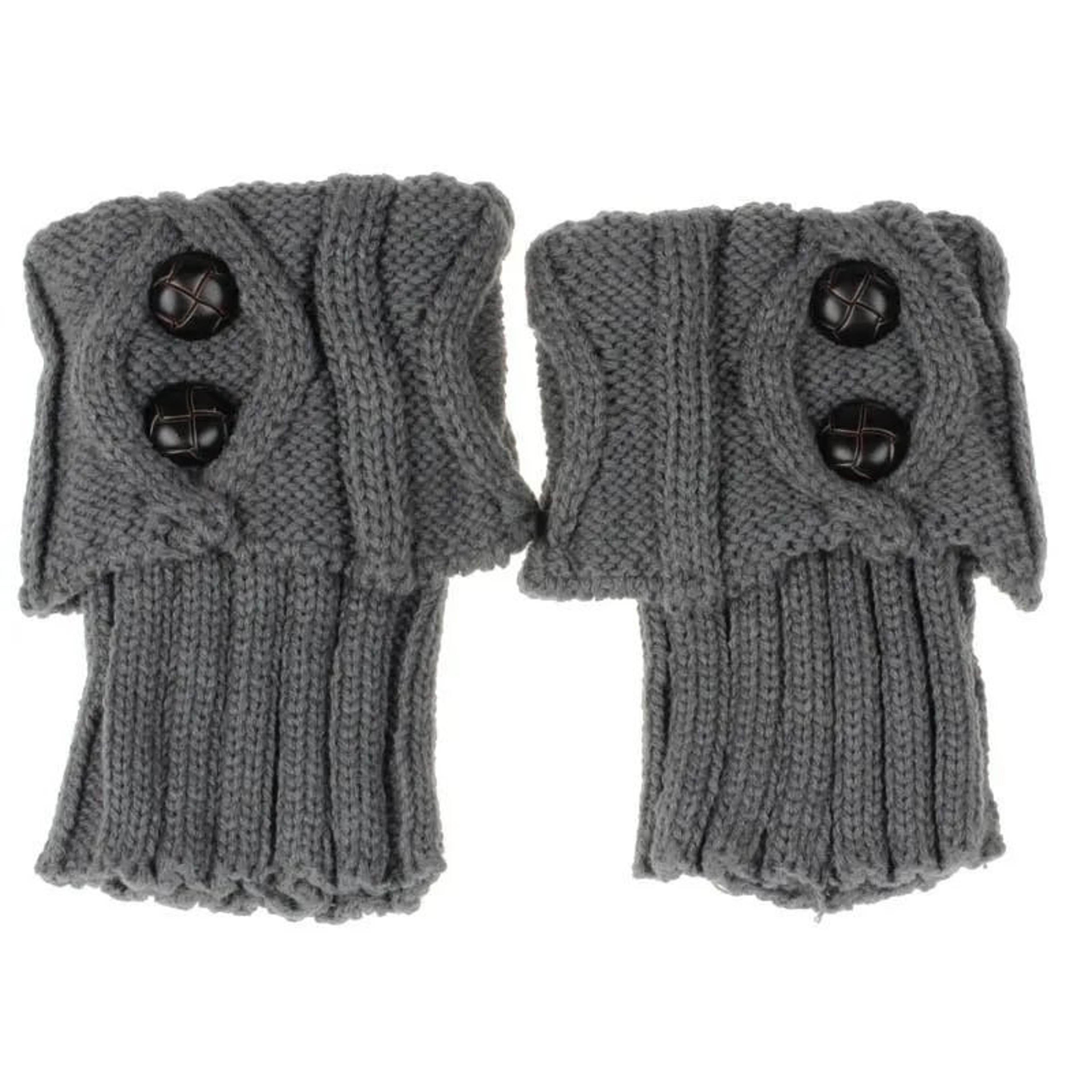 Short Rhombus Geometric Knit Boot Cuffs 4
