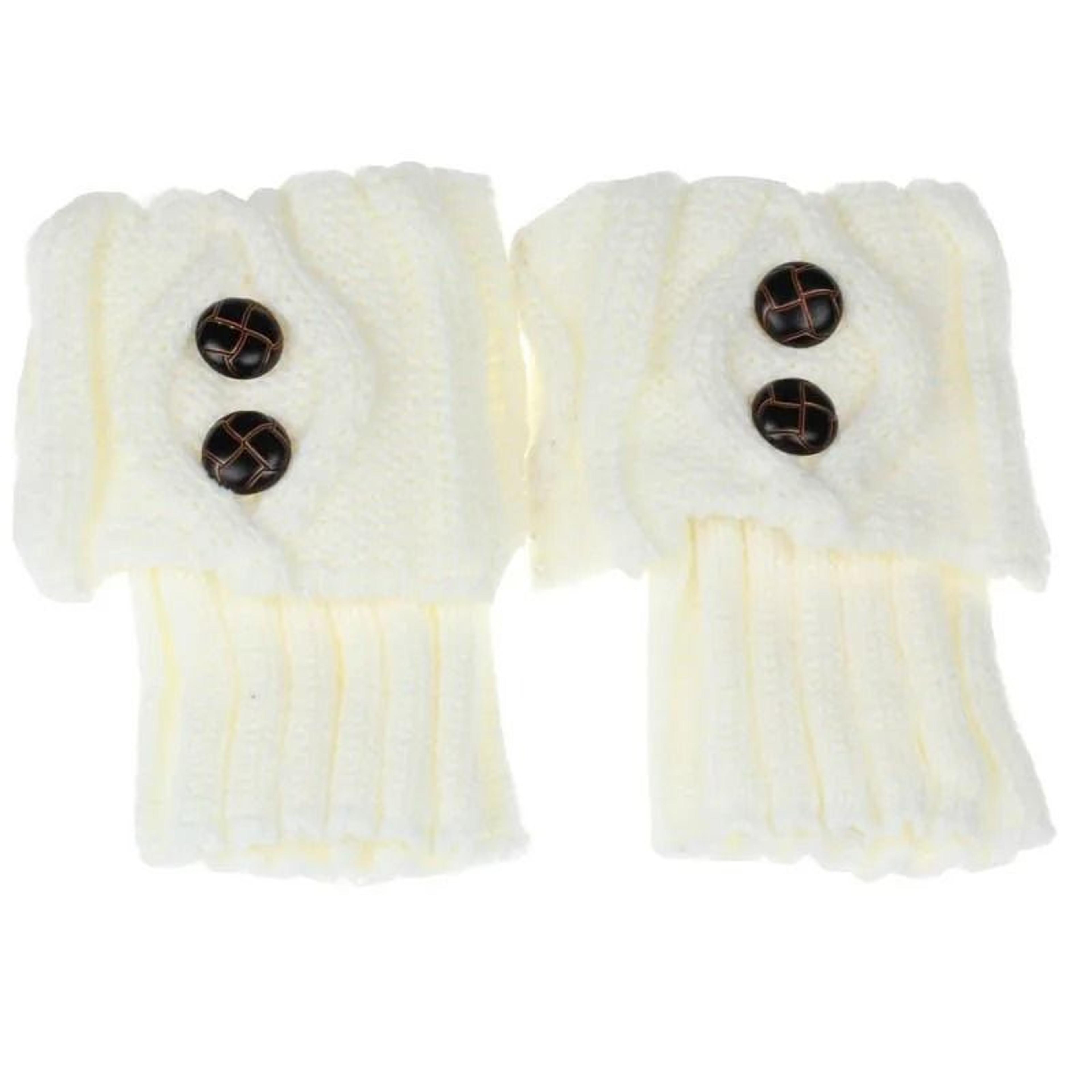 Short Rhombus Geometric Knit Boot Cuffs 6