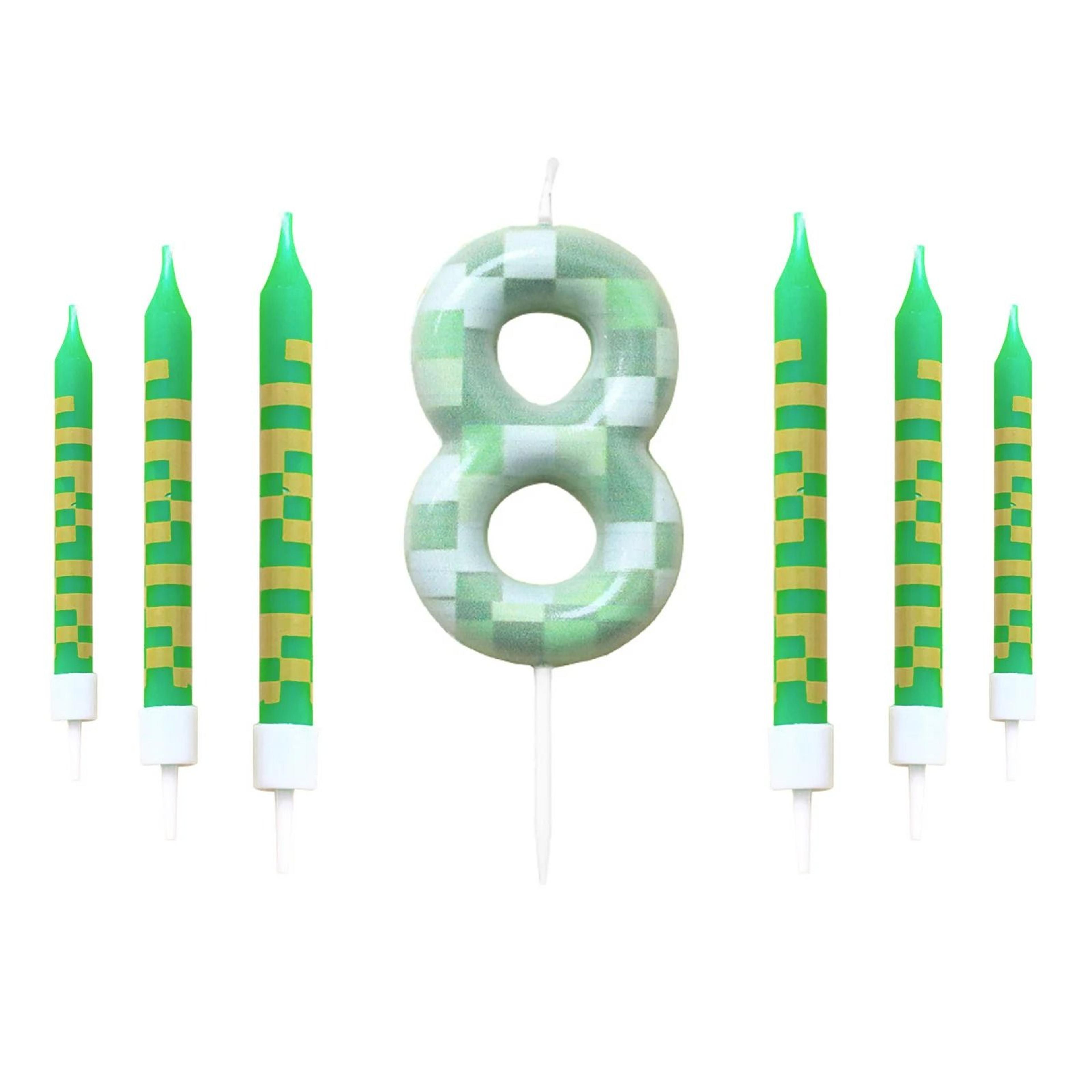 7Piece Green Digital Cake Candle Set 15