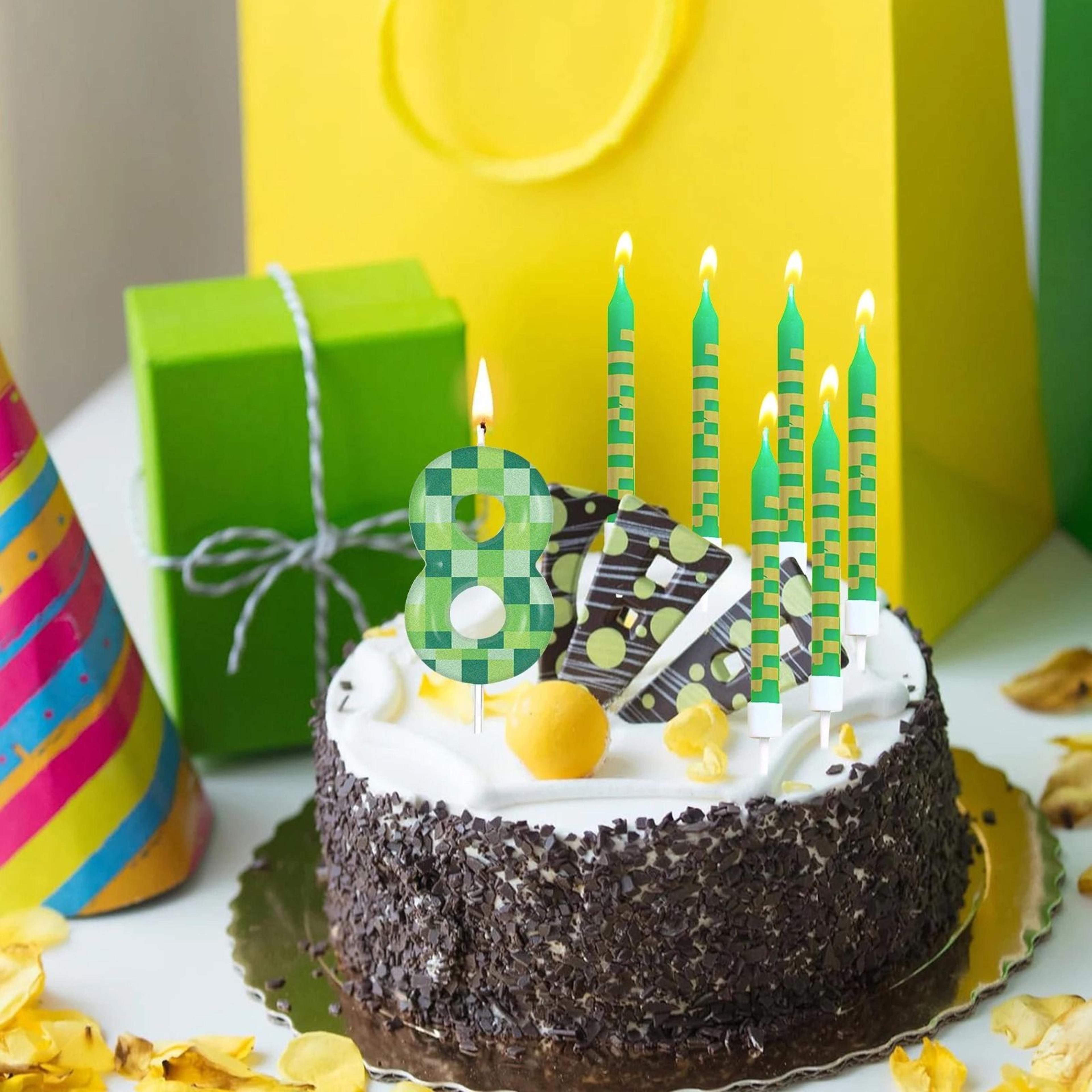 Pixelated Gamer Theme Birthday Candle Set 2