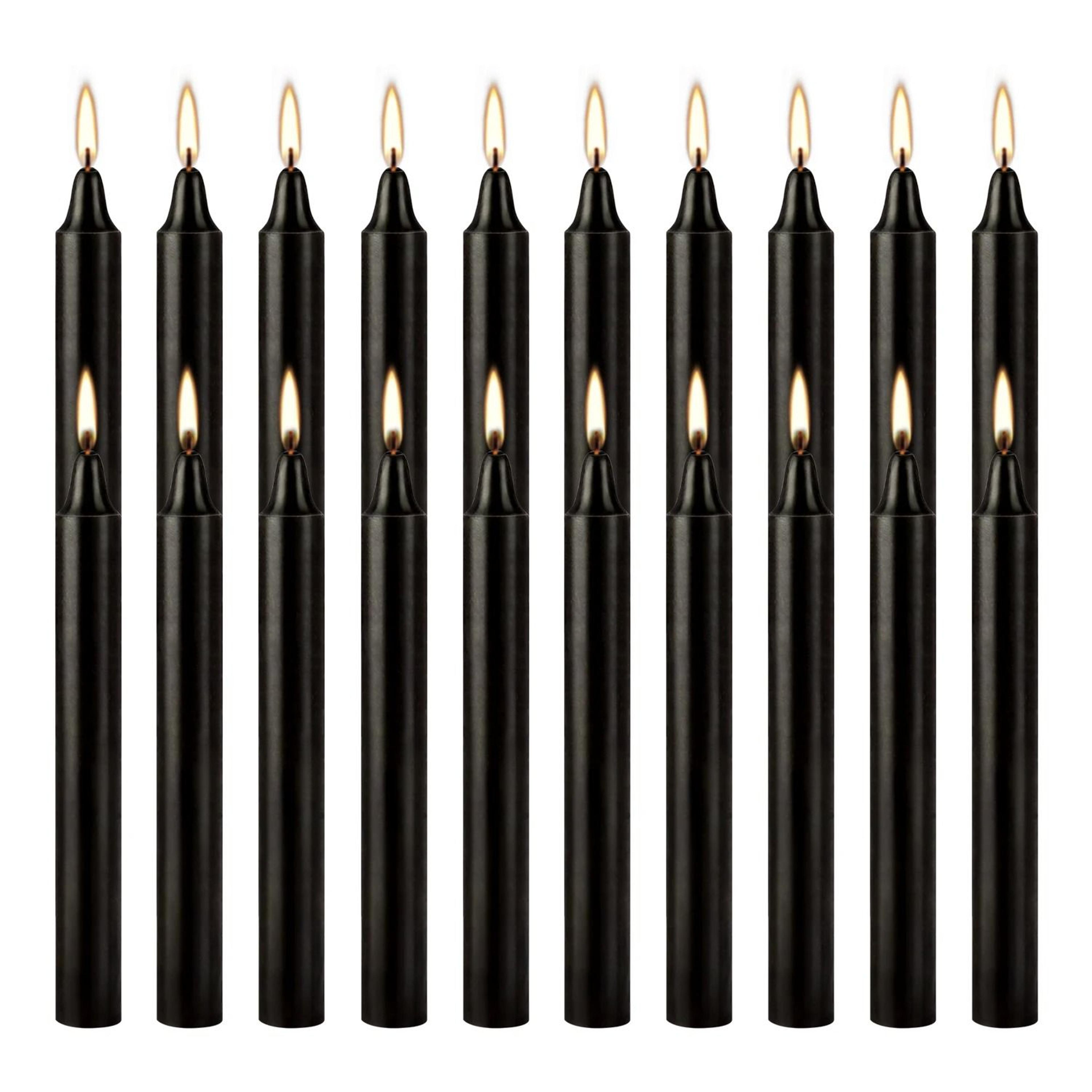 20 Piece Premium Black Taper Candle Set 2