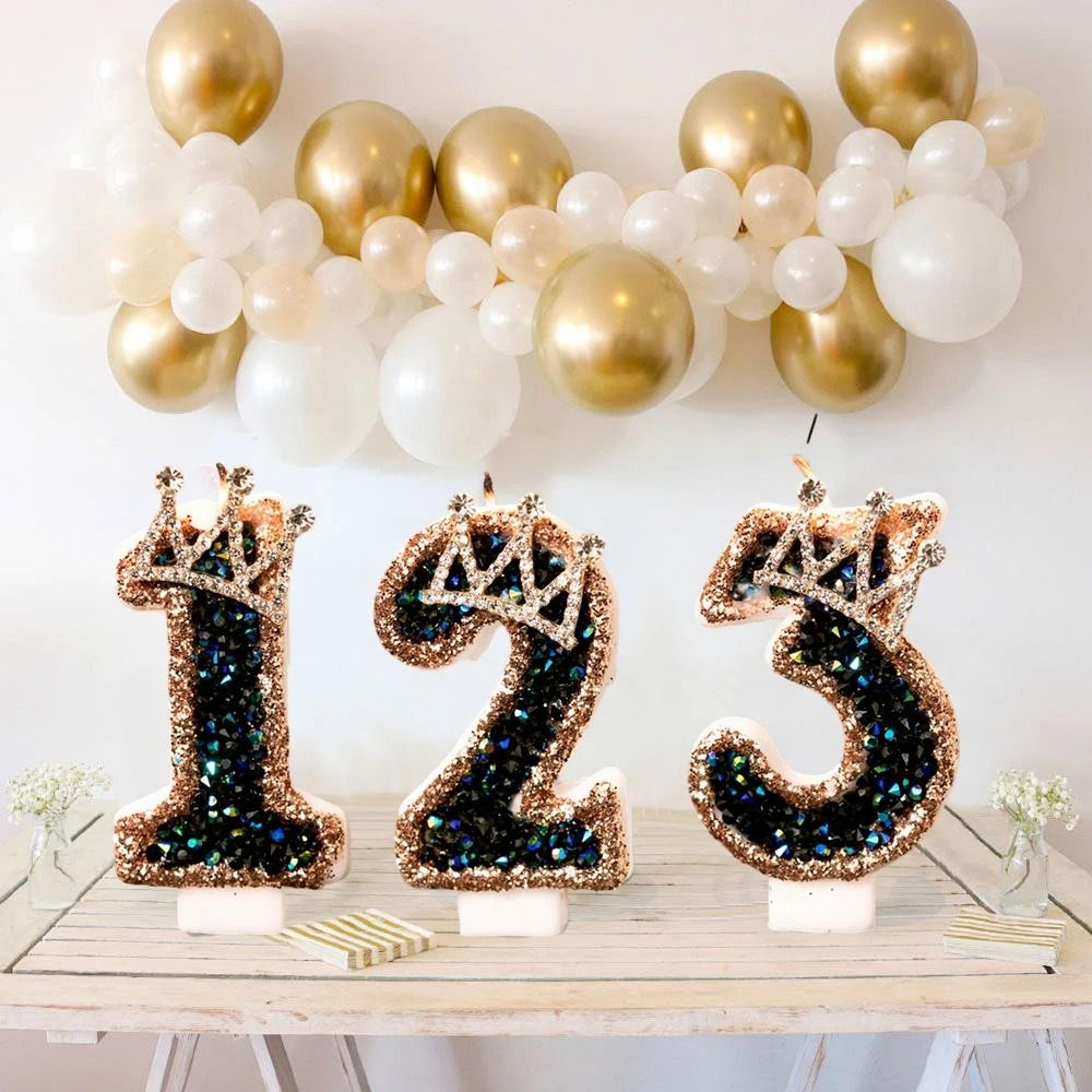 black diamond crown digital birthday candle