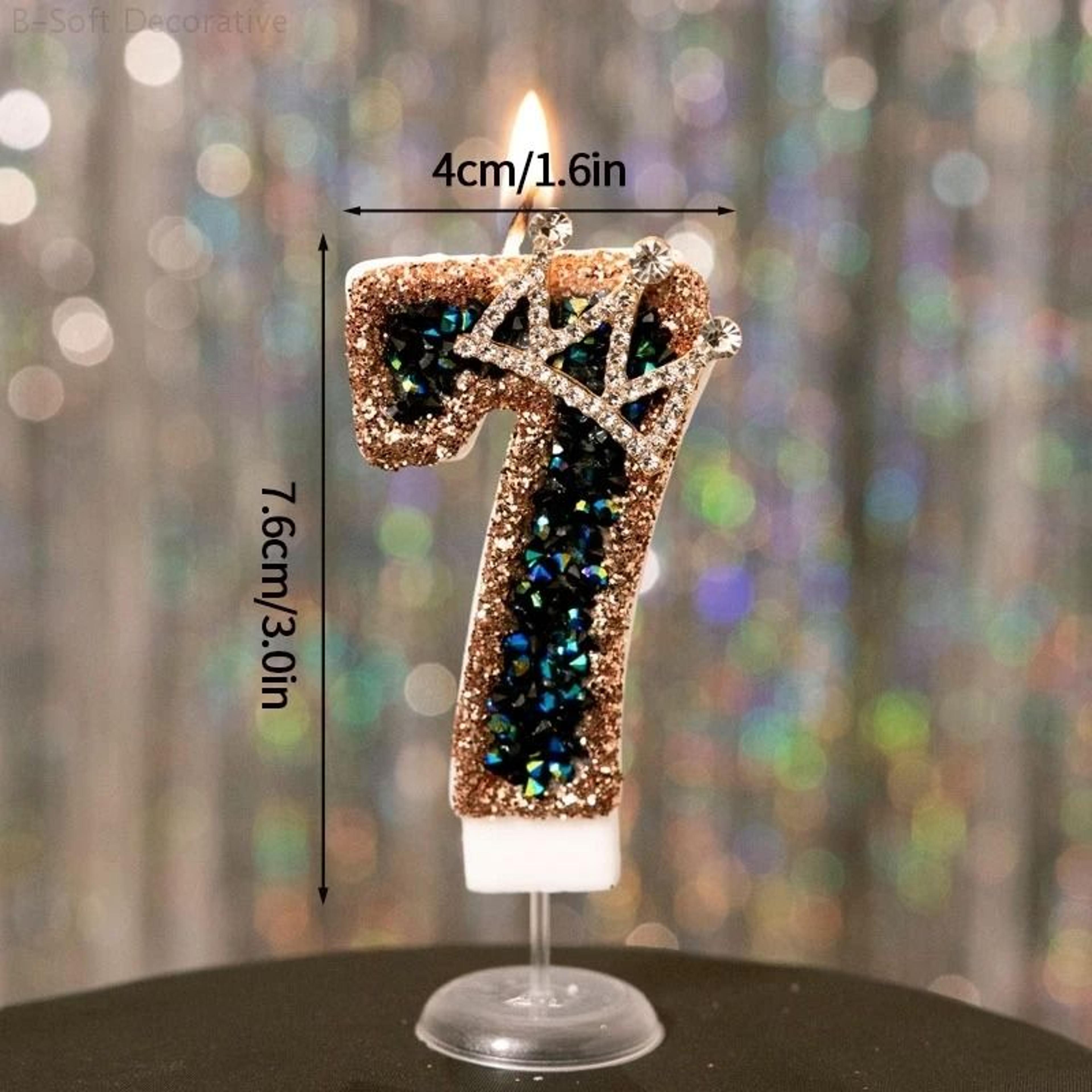 Black Diamond Crown Digital Birthday Candle 13