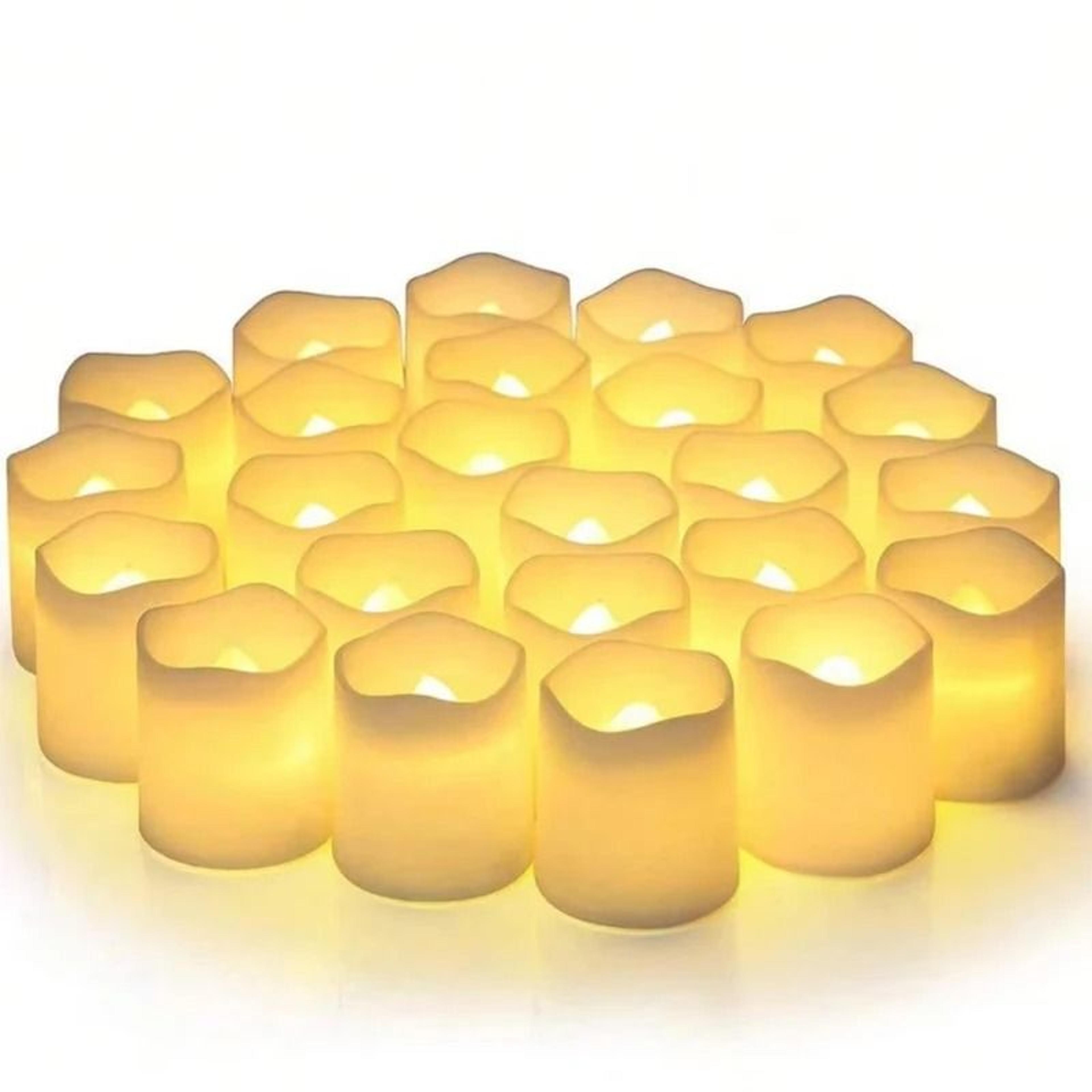 24Piece Red Shell Flameless LED Tea Lights 8
