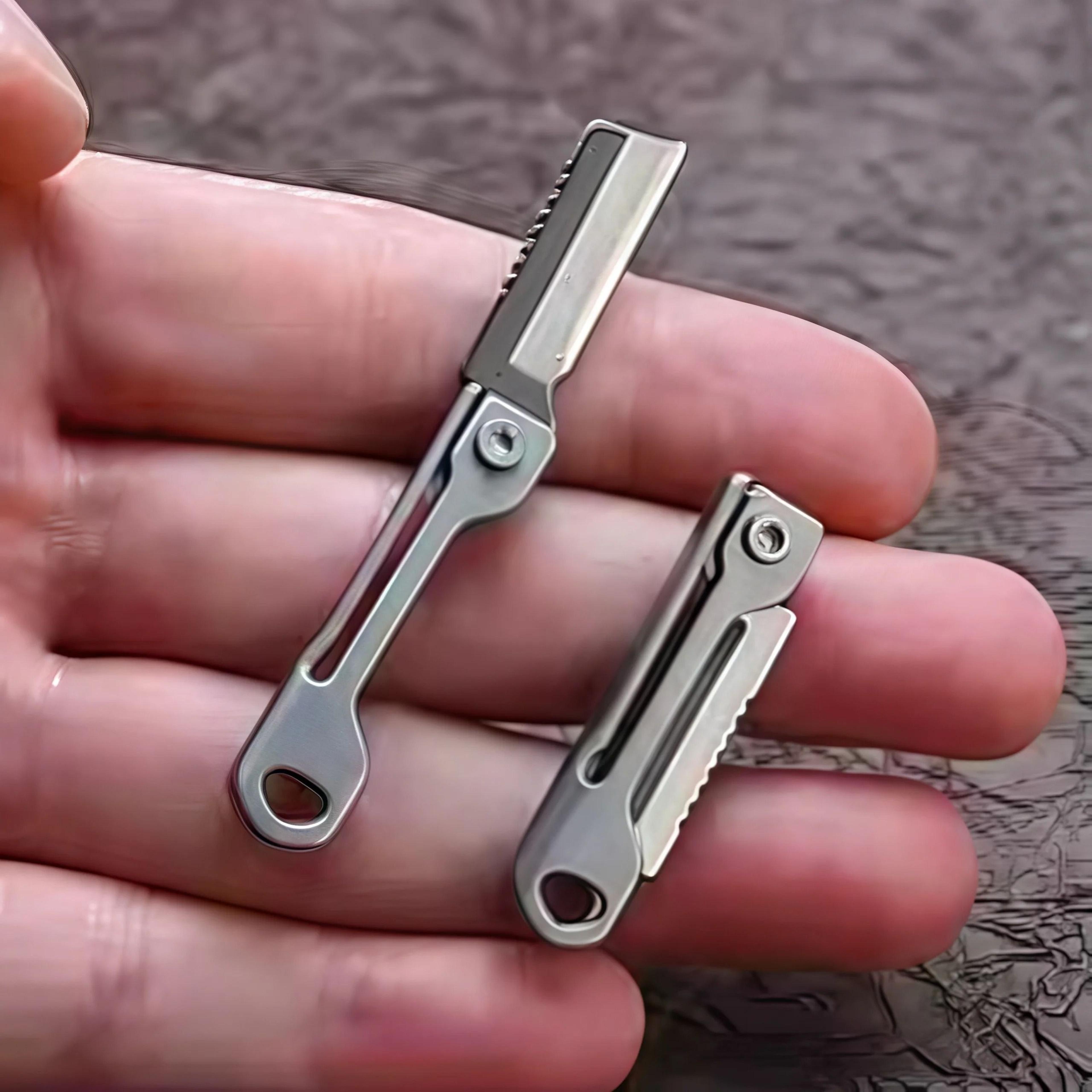 ultra compact stainless steel folding edc tool