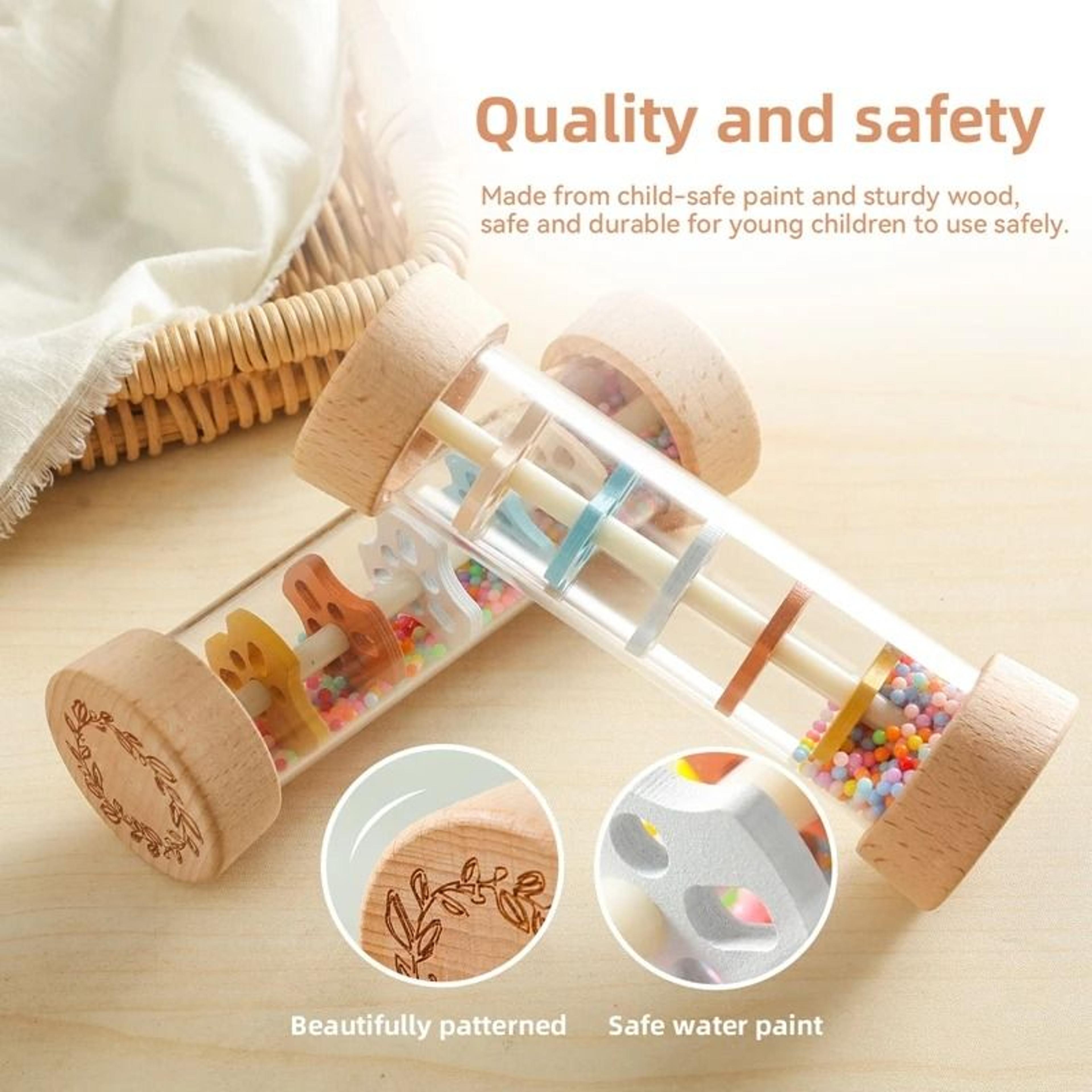 Montessori Rainbow Hourglass Pediatric Rain Stick 1