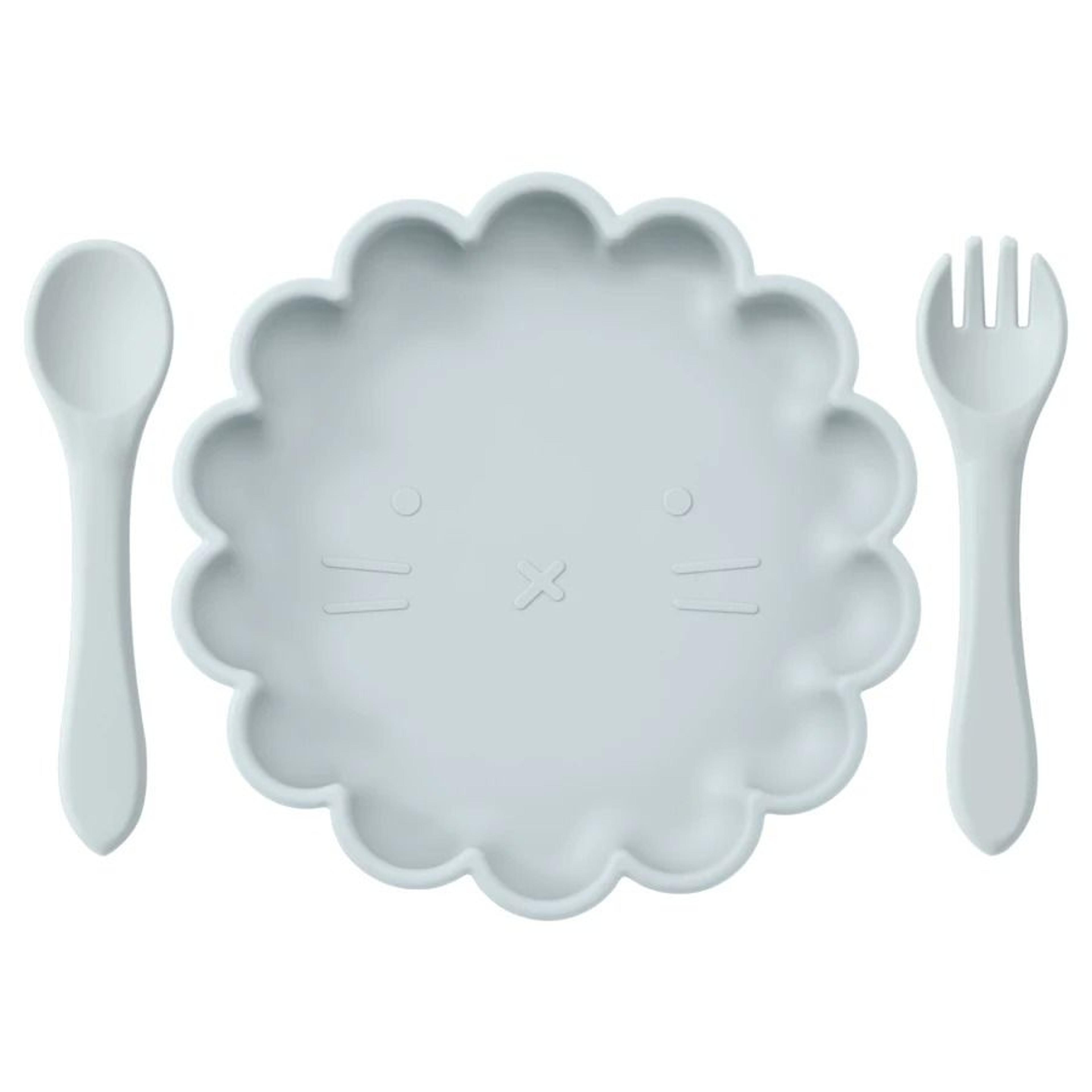 3 Piece Cute Lion Kids Silicone Feeding Set 10